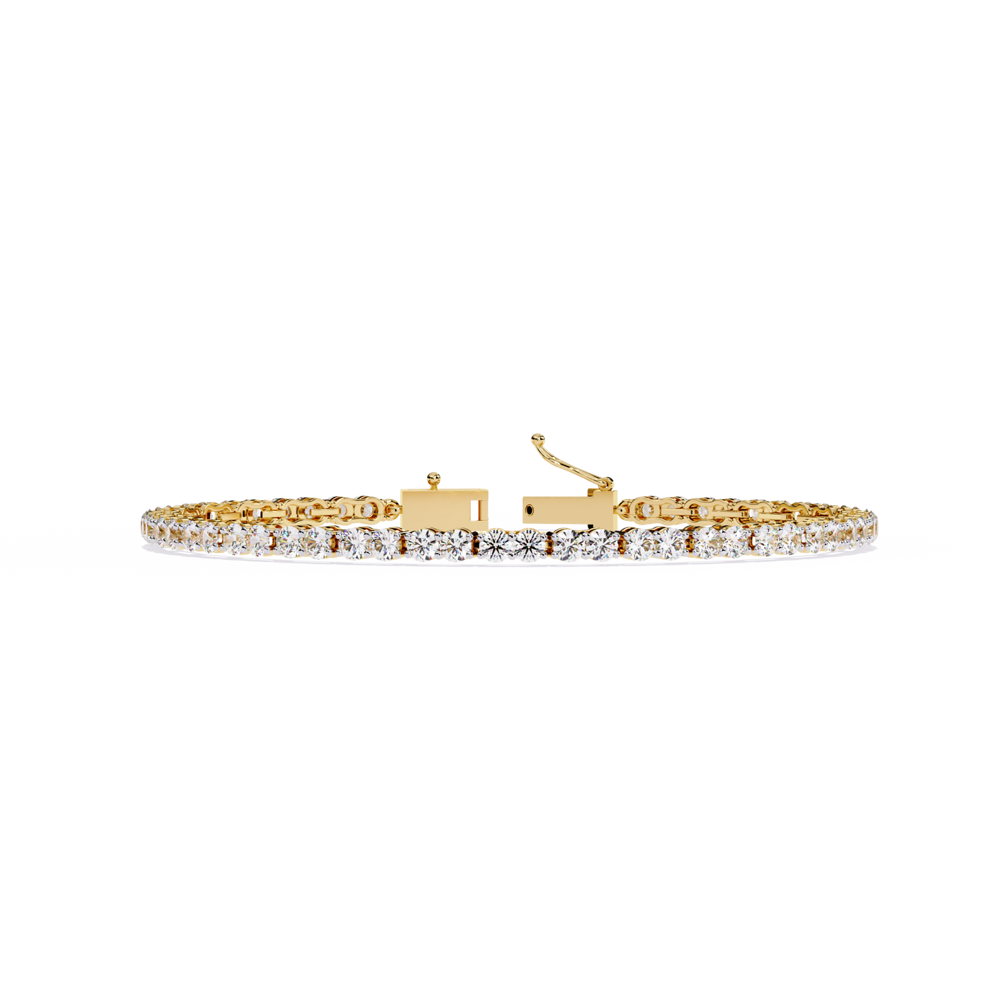 Lab Grown Diamond Bracelet Round Stone (4.05ct) In 14K Gold