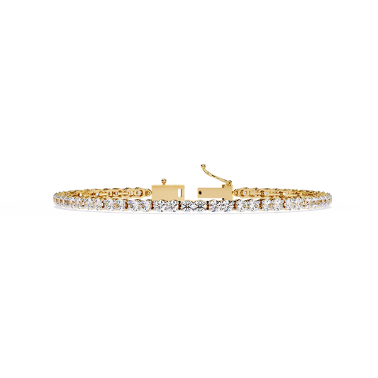 Lab Grown Diamond Bracelet Round Stone (4.05ct) In 14K Gold