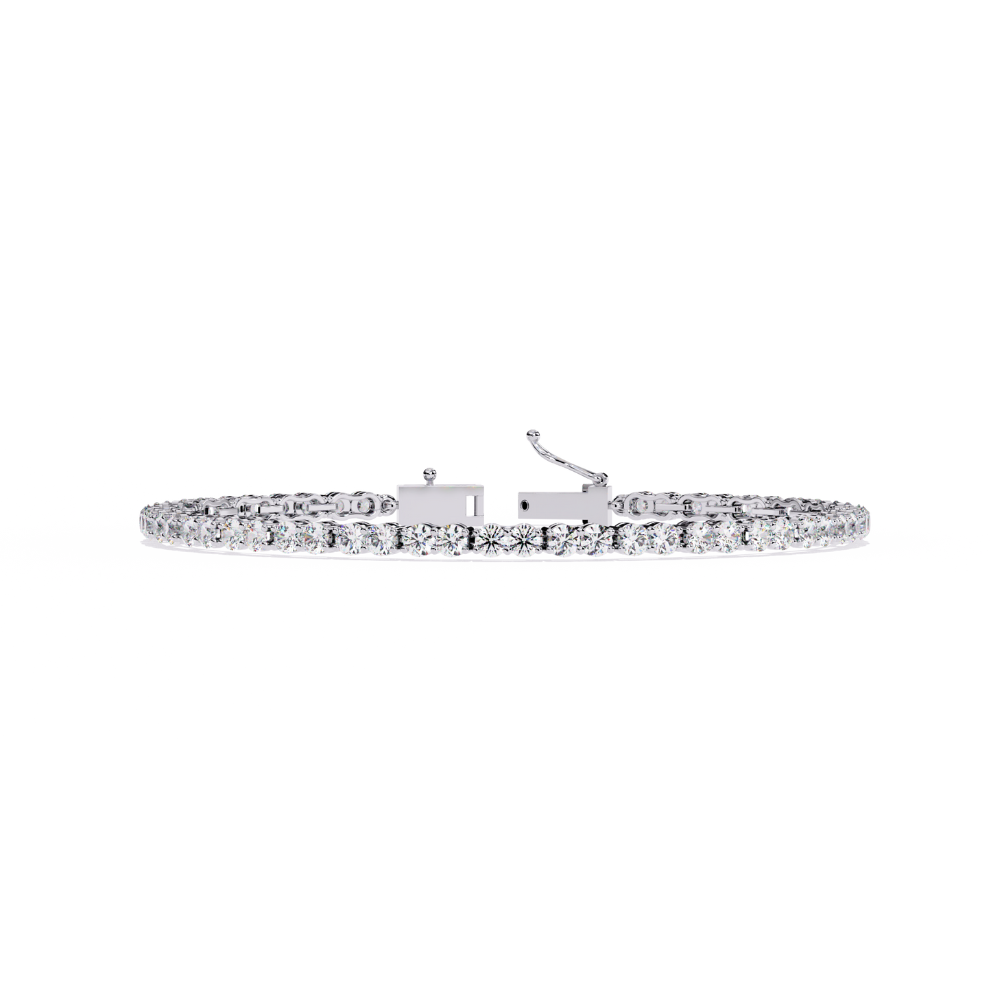 Lab Grown Diamond Bracelet Round Stone (4.05ct) In 14K Gold