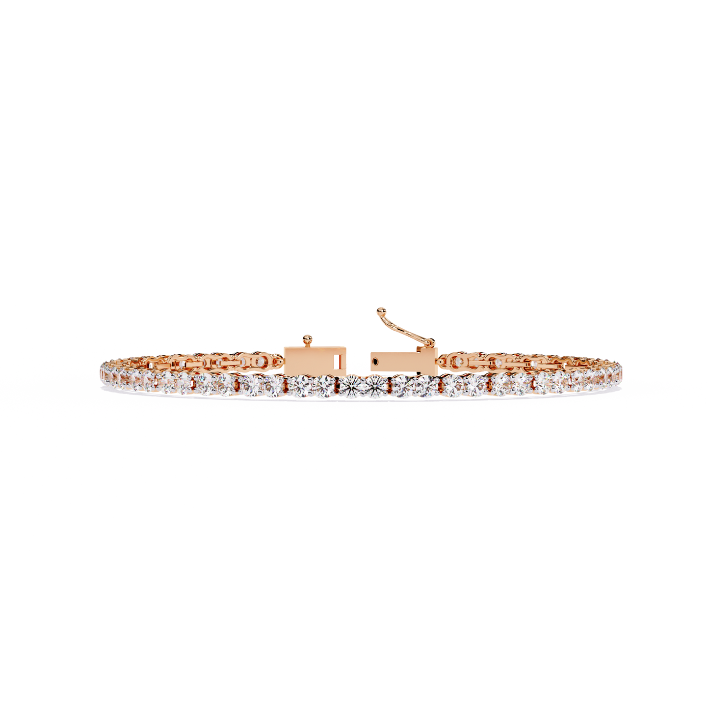 Lab Grown Diamond Bracelet Round Stone (4.05ct) In 14K Gold