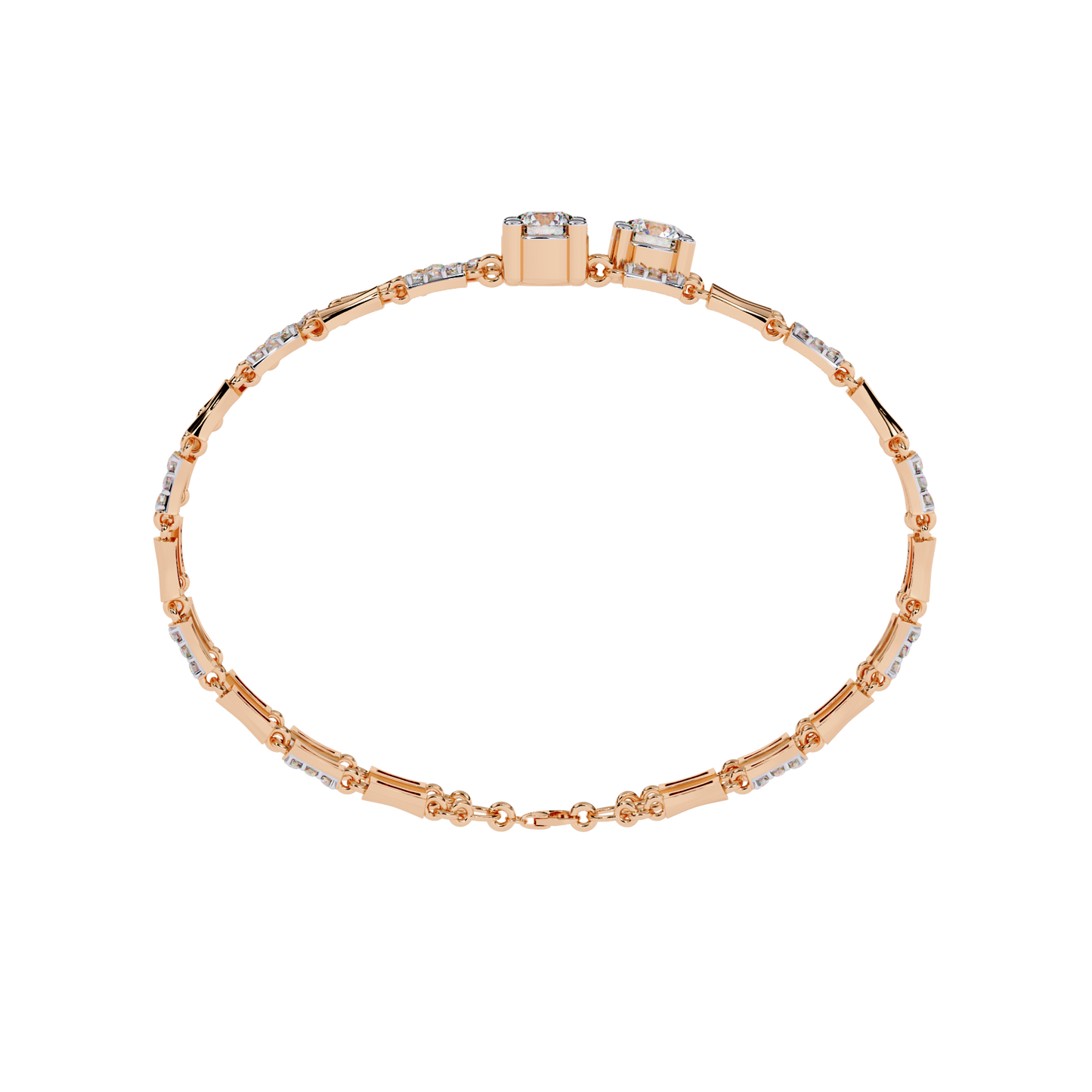 Lab Grown Diamond Bracelet Round Stone (2.22ct) In 14K Gold