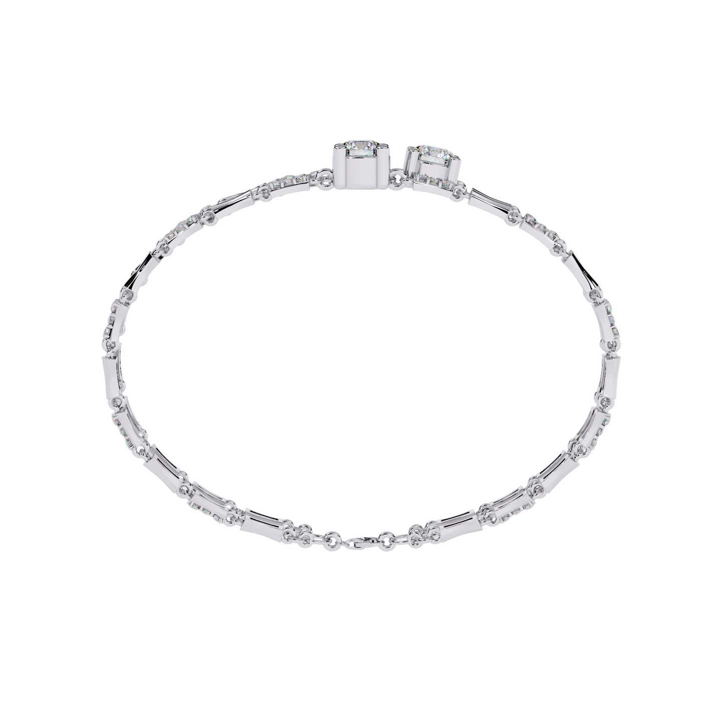 Lab Grown Diamond Bracelet Round Stone (2.22ct) In 14K Gold
