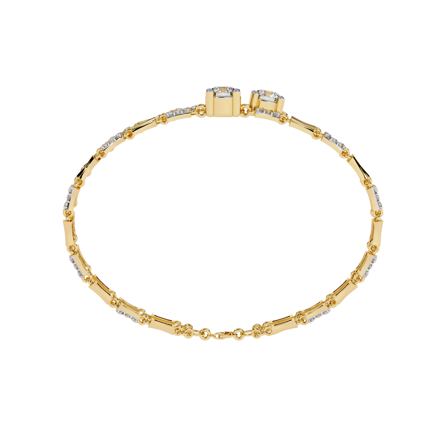 Lab Grown Diamond Bracelet Round Stone (2.22ct) In 14K Gold