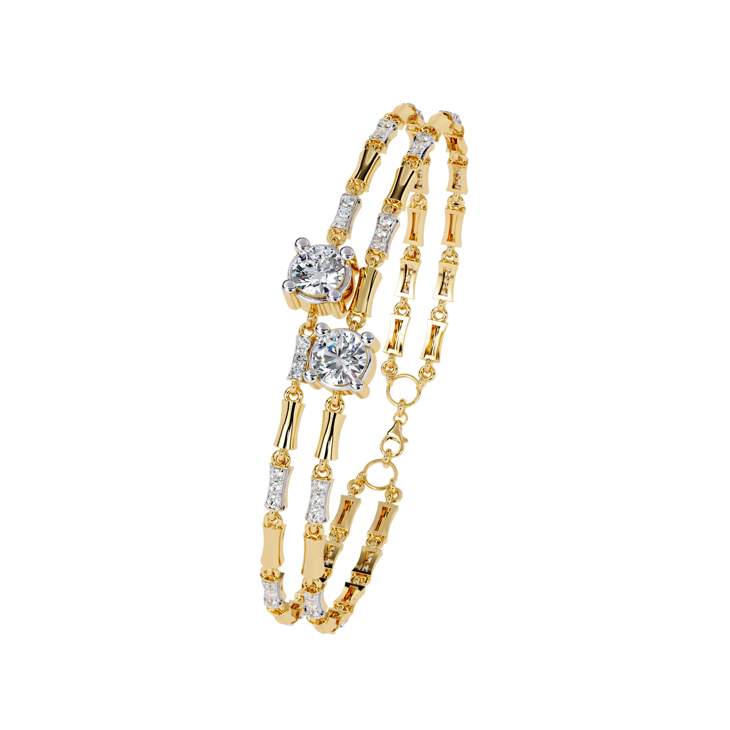 Lab Grown Diamond Bracelet Round Stone (2.22ct) In 14K Gold