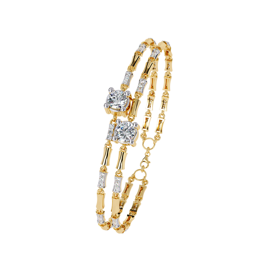 Lab Grown Diamond Bracelet Round Stone (2.22ct) In 14K Gold