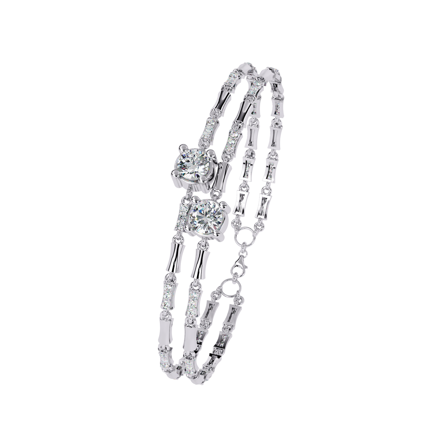 Lab Grown Diamond Bracelet Round Stone (2.22ct) In 14K Gold