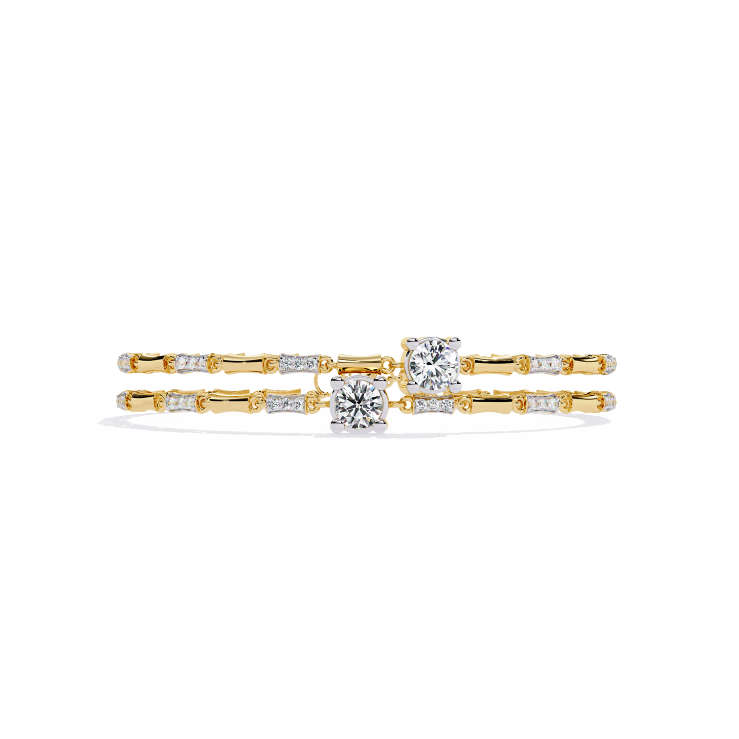 Lab Grown Diamond Bracelet Round Stone (2.22ct) In 14K Gold