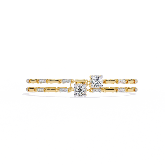 Lab Grown Diamond Bracelet Round Stone (2.22ct) In 14K Gold