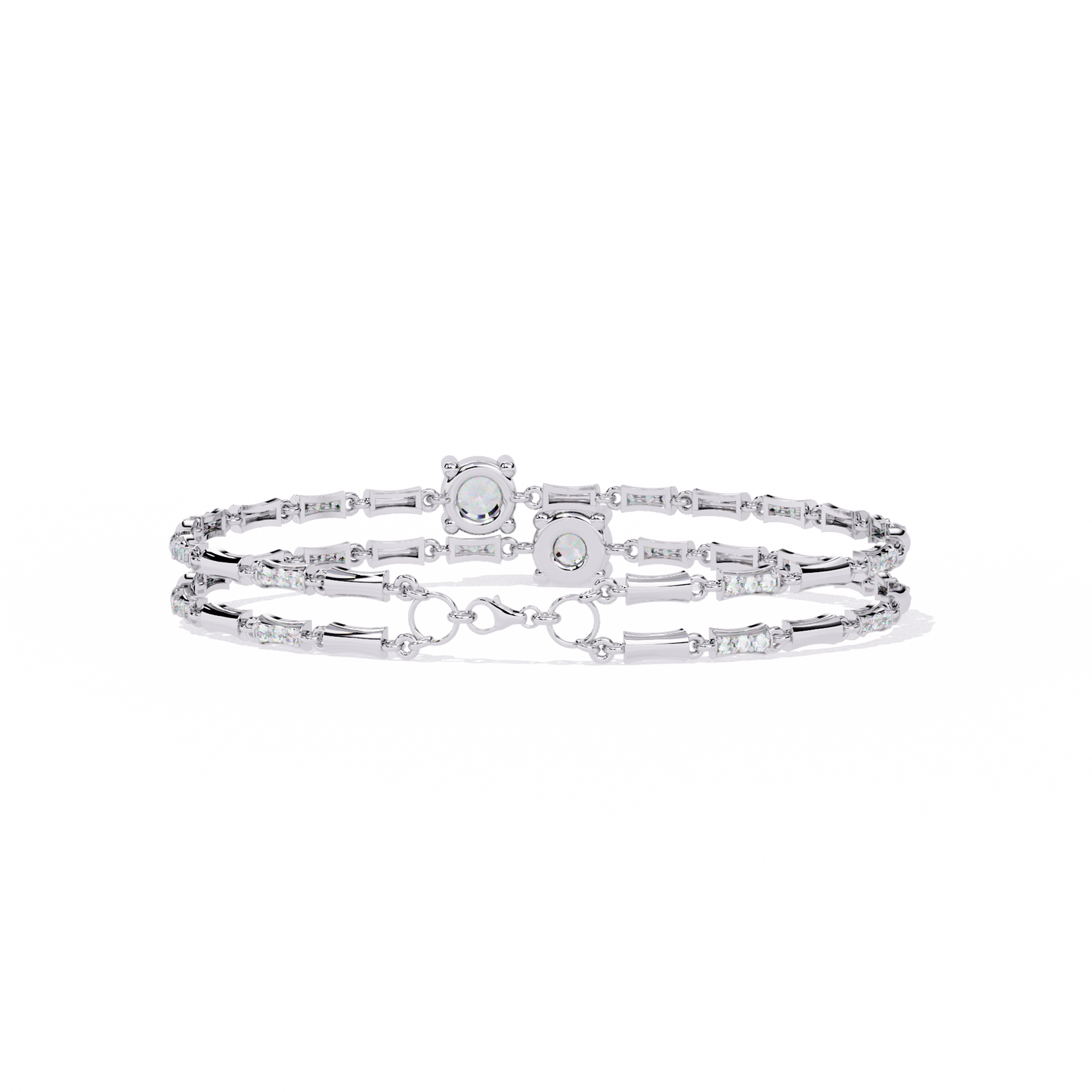 Lab Grown Diamond Bracelet Round Stone (2.22ct) In 14K Gold