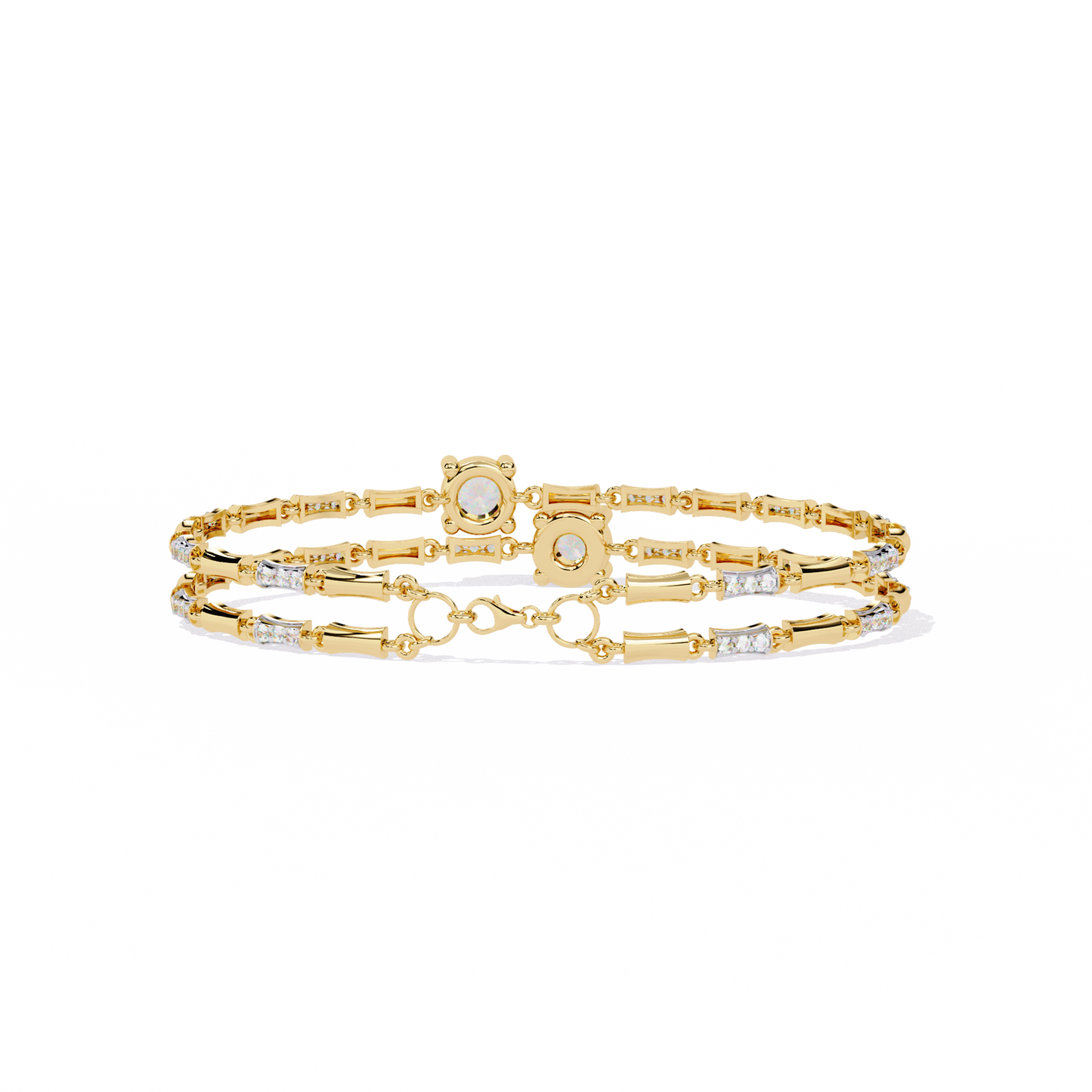 Lab Grown Diamond Bracelet Round Stone (2.22ct) In 14K Gold