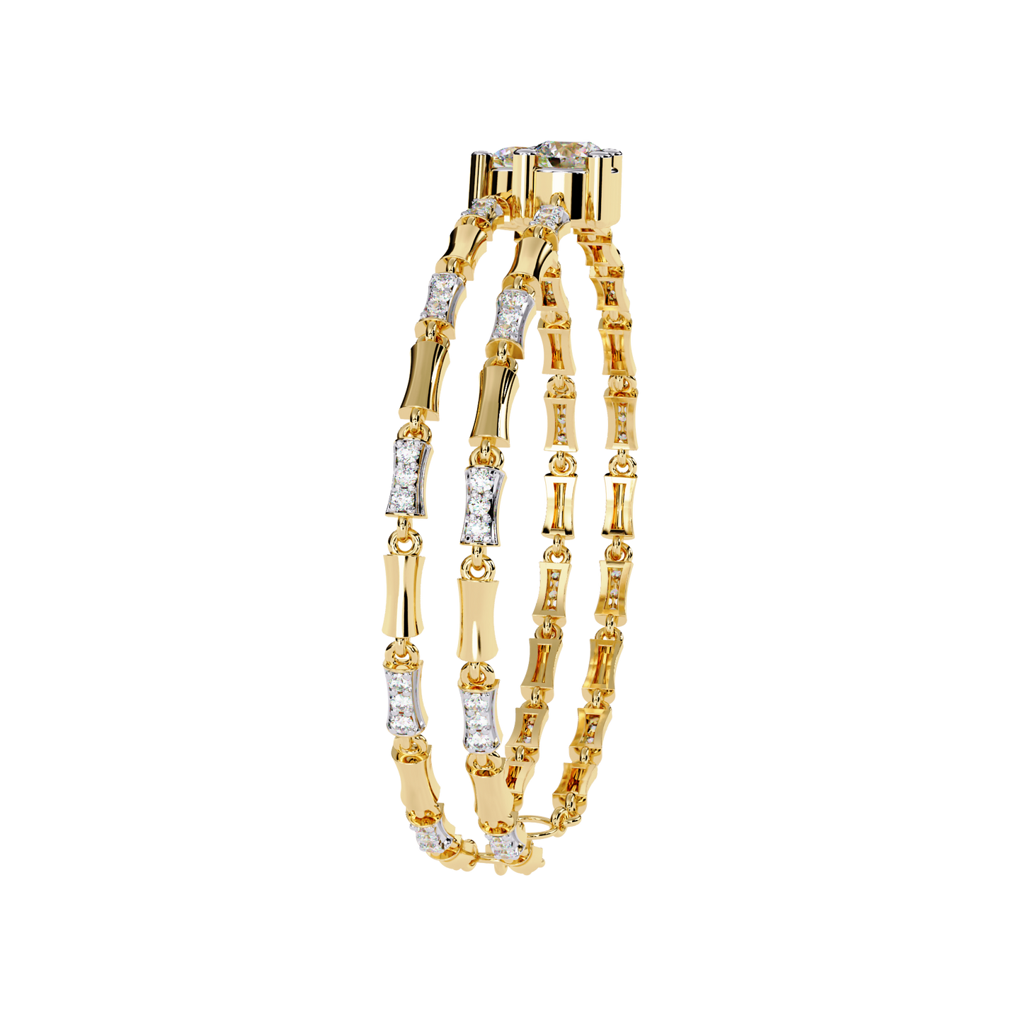 Lab Grown Diamond Bracelet Round Stone (2.22ct) In 14K Gold