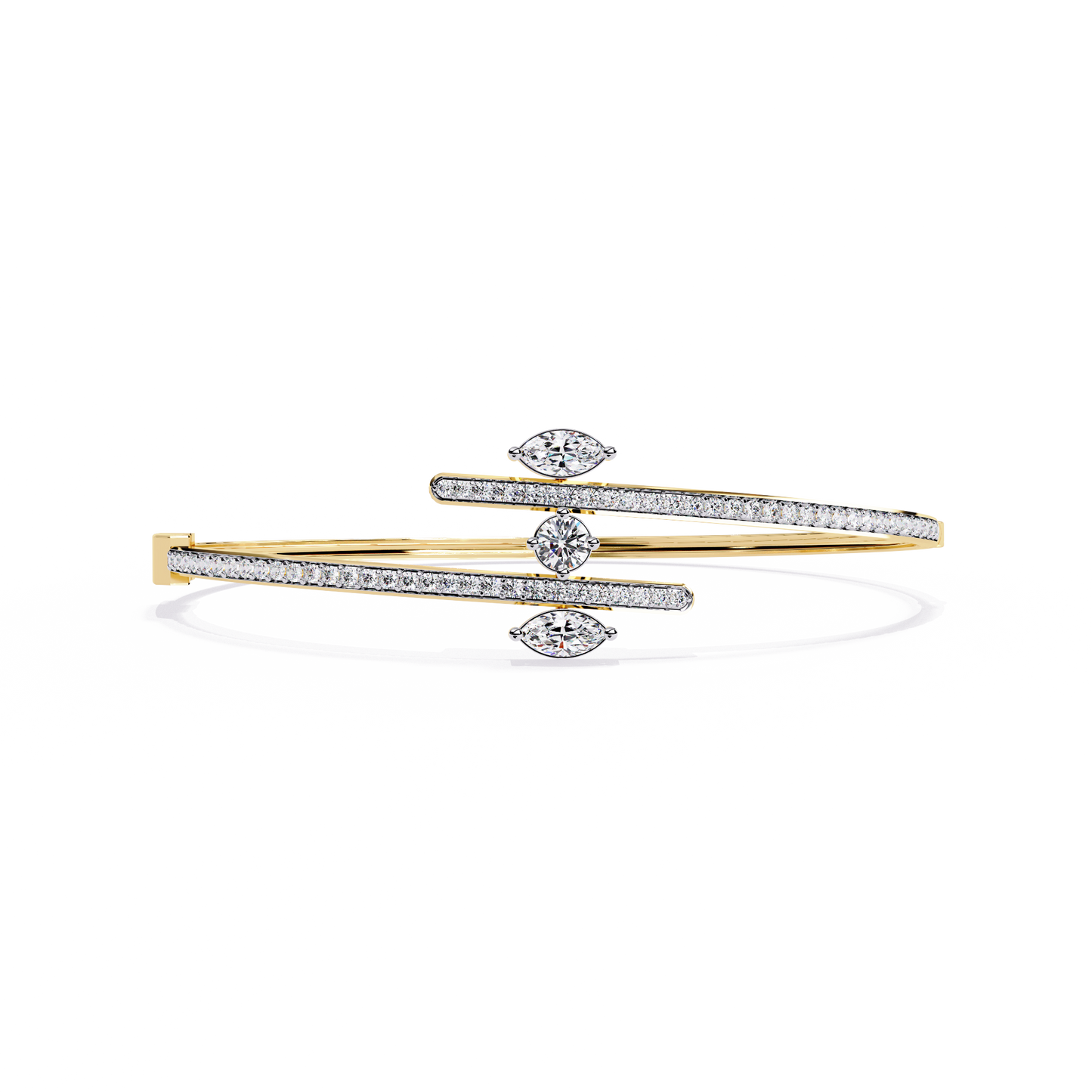 Lab Grown Diamond  Bracelet Marquise Stone (1.58ct) In 14K Gold