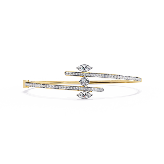 Lab Grown Diamond  Bracelet Marquise Stone (1.58ct) In 14K Gold