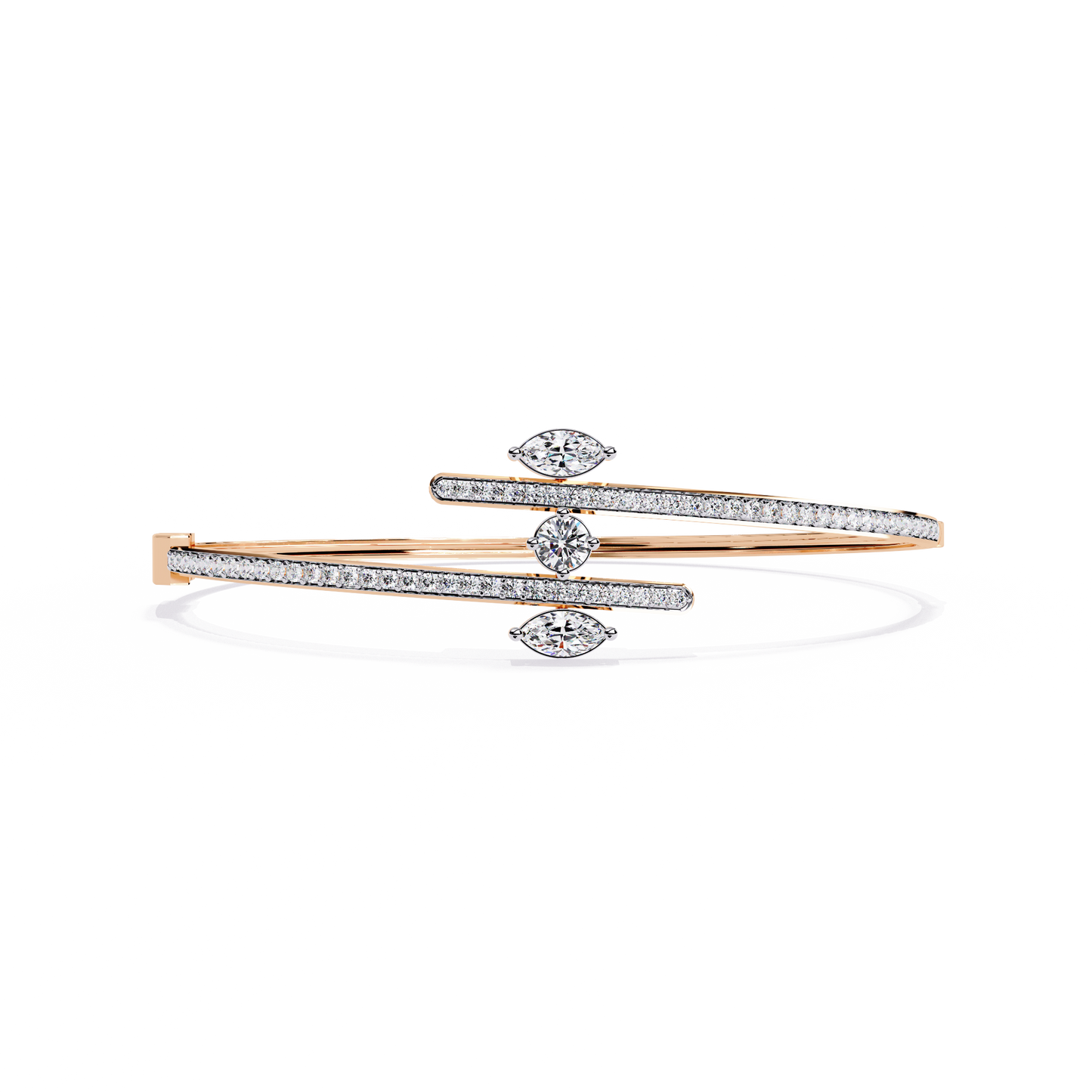 Lab Grown Diamond  Bracelet Marquise Stone (1.58ct) In 14K Gold