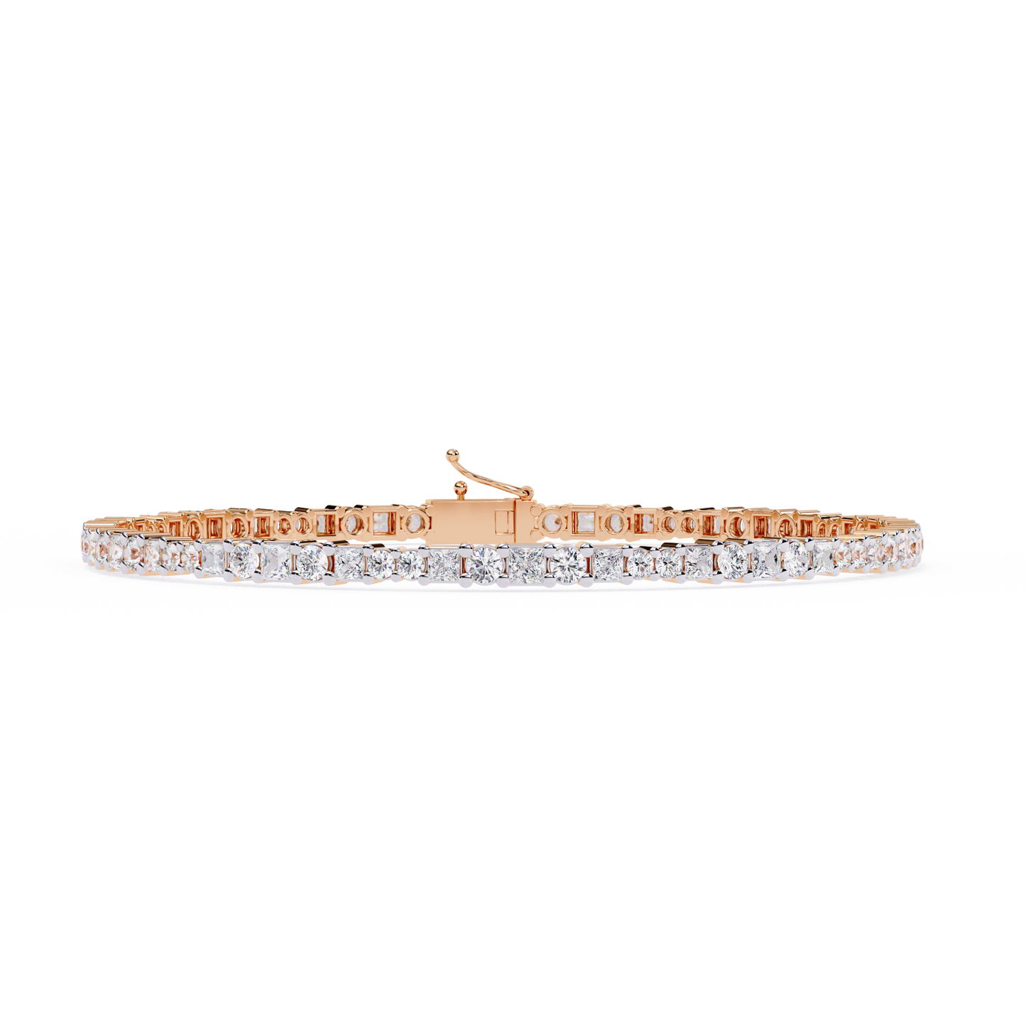 Lab Grown Diamond Bracelet Princess Stone (2.06ct) In 14K Gold