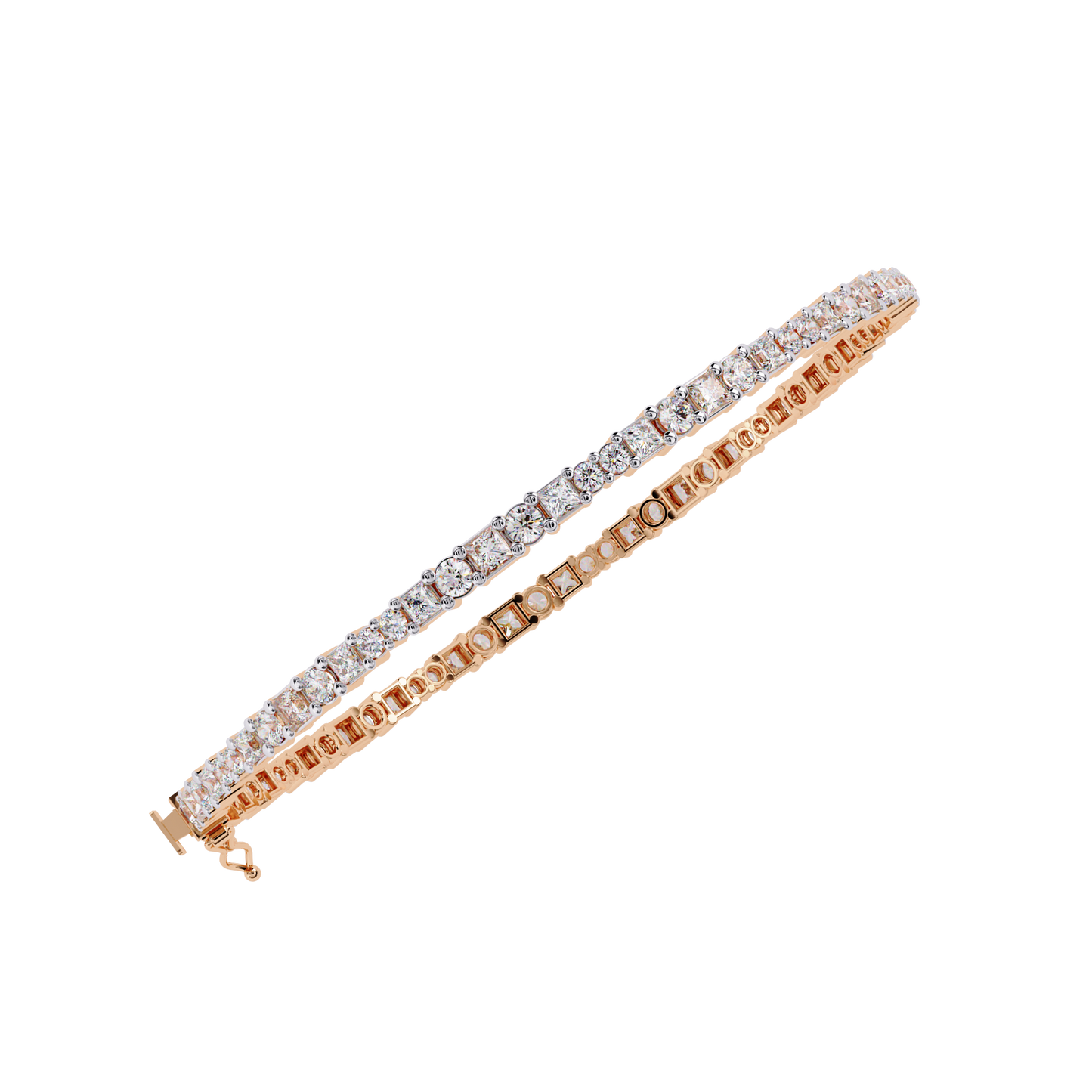 Lab Grown Diamond Bracelet Princess Stone (2.06ct) In 14K Gold