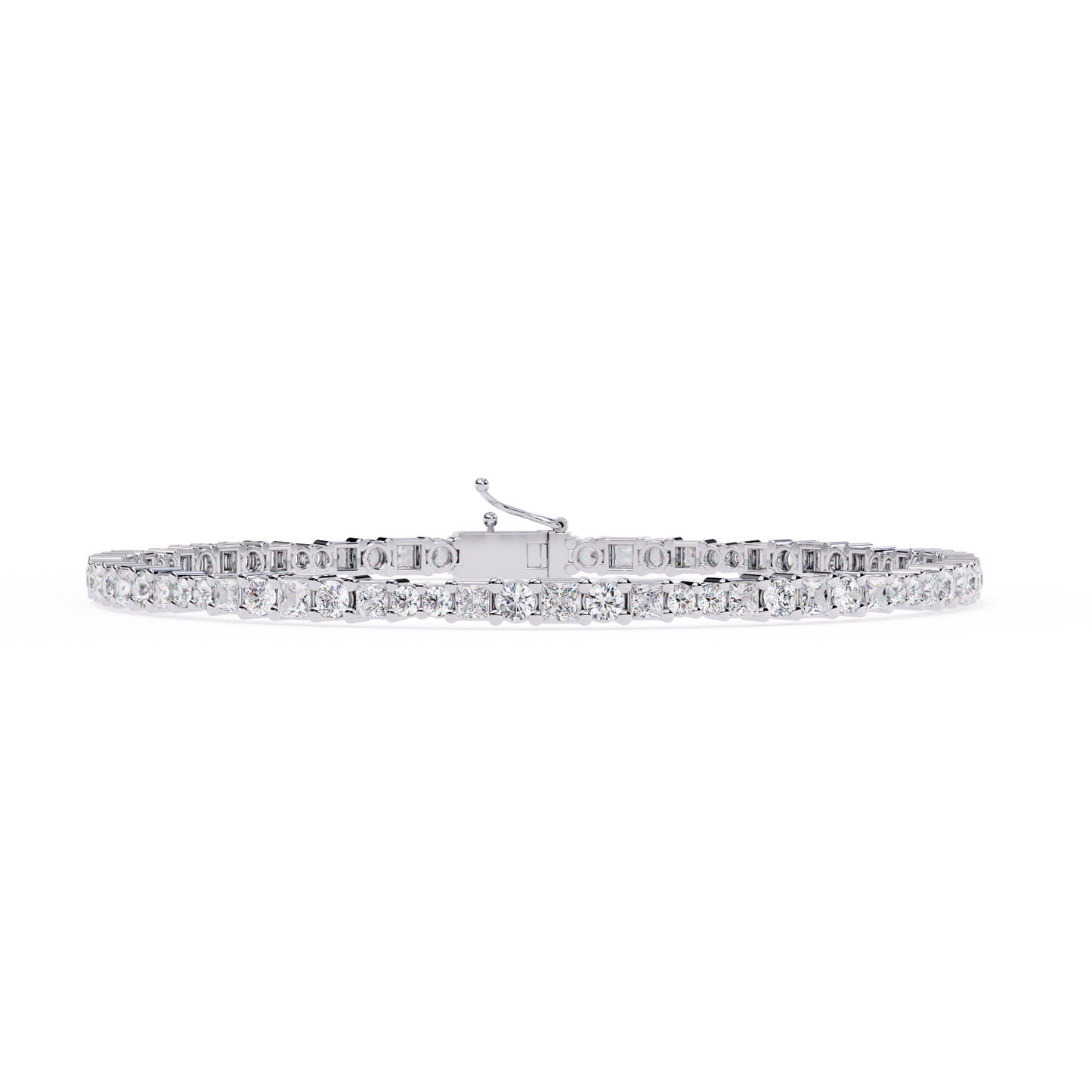 Lab Grown Diamond Bracelet Princess Stone (2.06ct) In 14K Gold