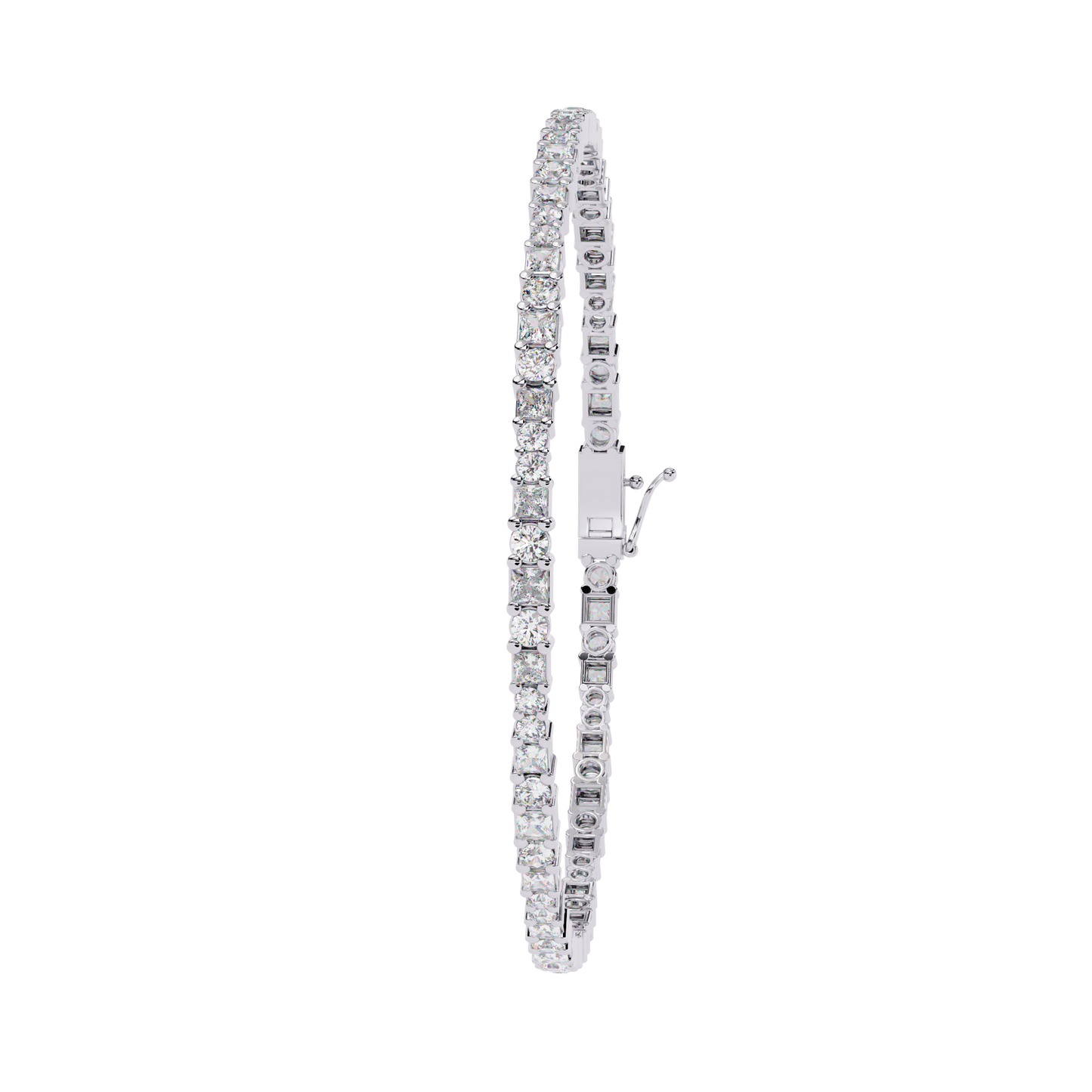 Lab Grown Diamond Bracelet Princess Stone (2.06ct) In 14K Gold
