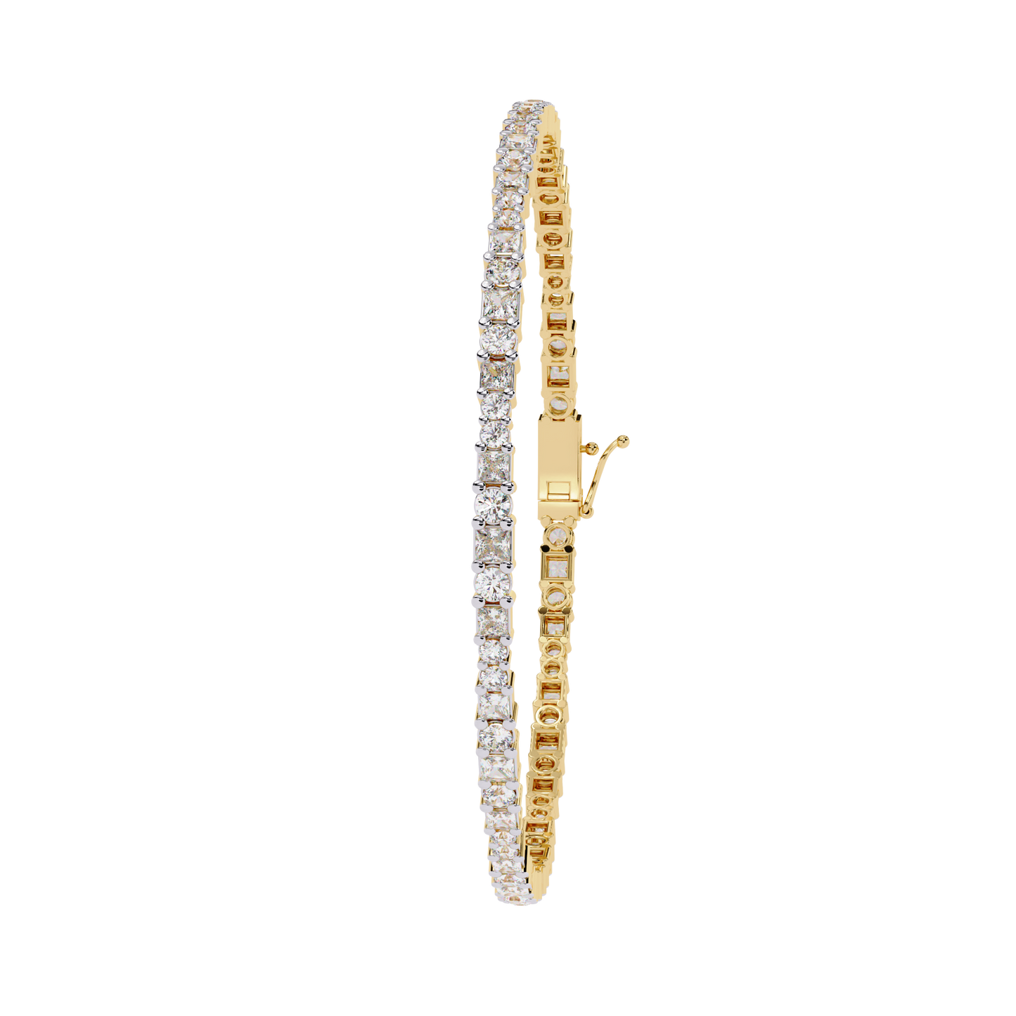Lab Grown Diamond Bracelet Princess Stone (2.06ct) In 14K Gold