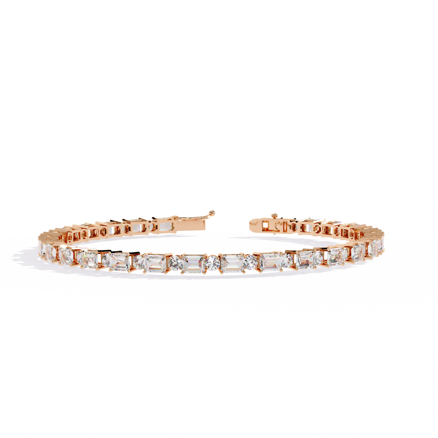 Lab Grown Diamond Bracelet Round Stone (5.10ct) In 14K Gold