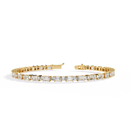 Lab Grown Diamond Bracelet Round Stone (5.10ct) In 14K Gold