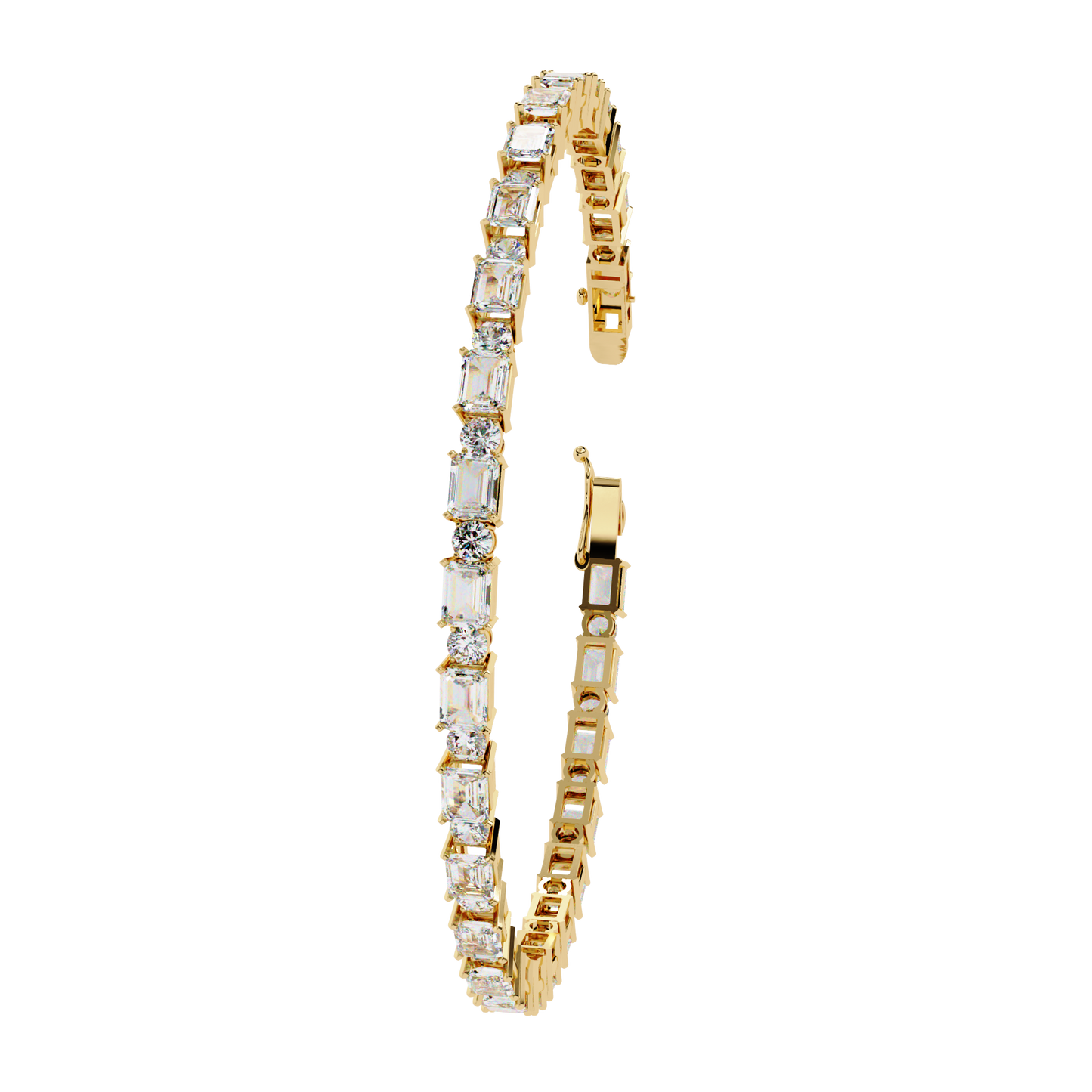 Lab Grown Diamond Bracelet Round Stone (5.10ct) In 14K Gold