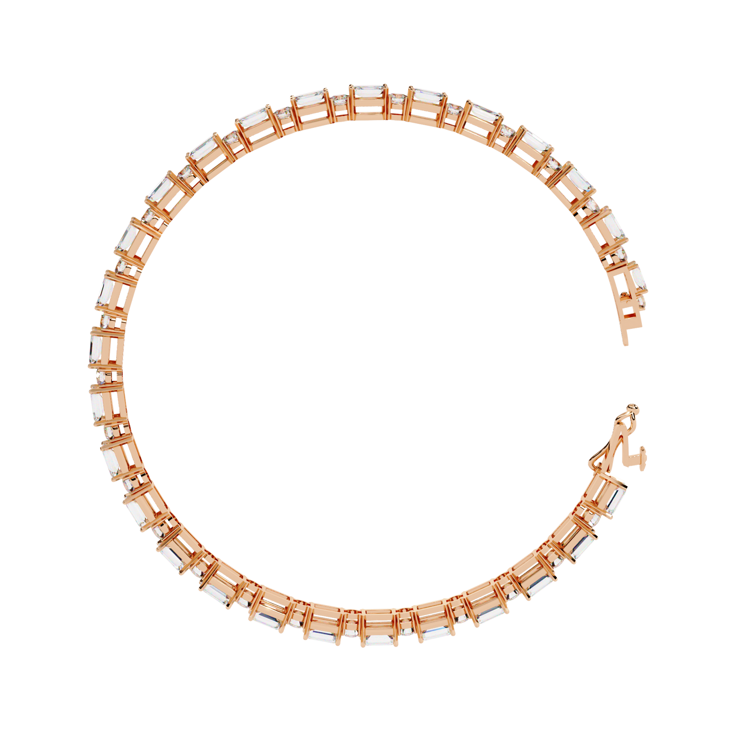 Lab Grown Diamond Bracelet Round Stone (5.10ct) In 14K Gold