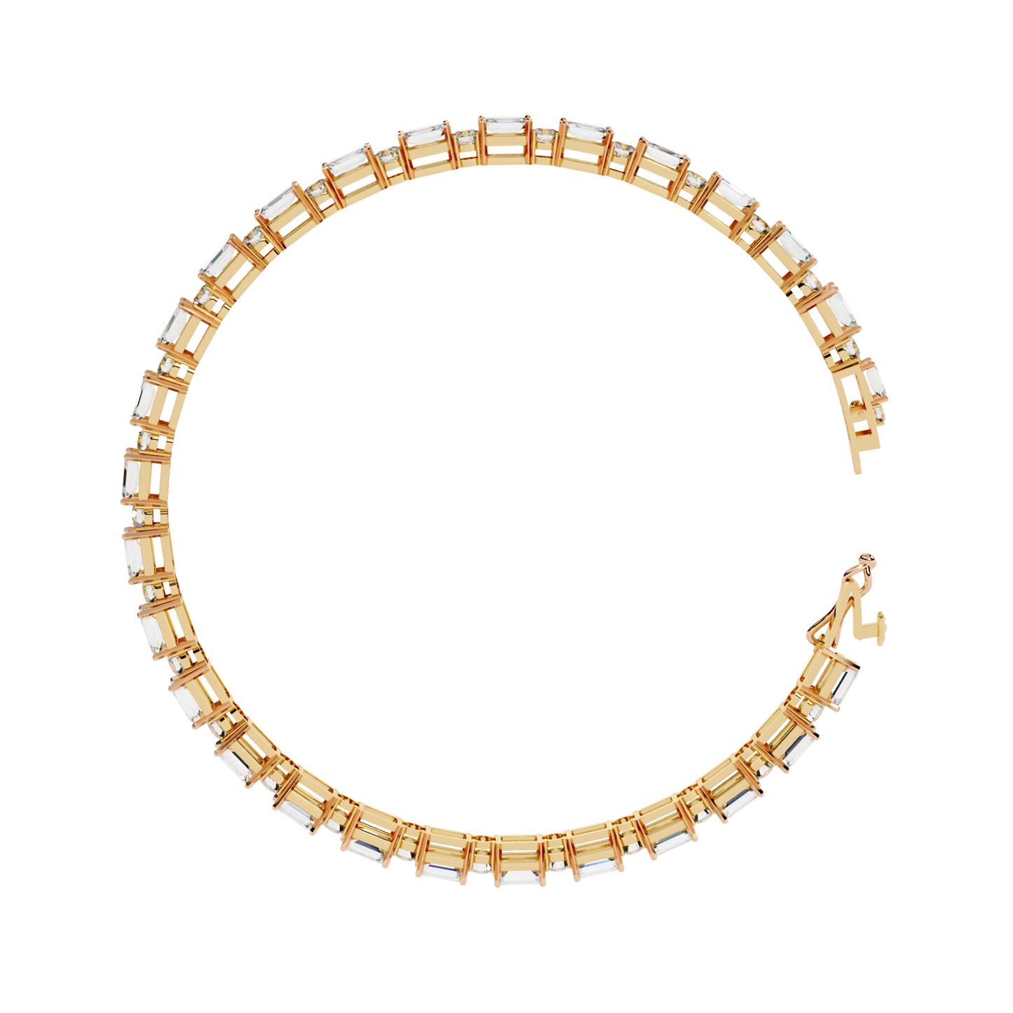 Lab Grown Diamond Bracelet Round Stone (5.10ct) In 14K Gold