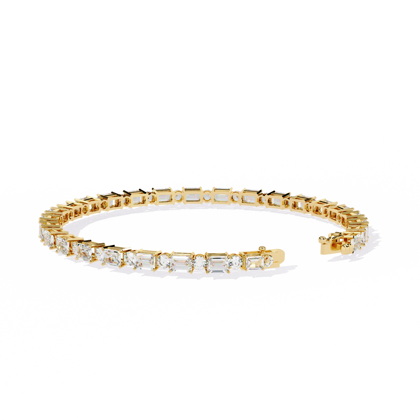 Lab Grown Diamond Bracelet Round Stone (5.10ct) In 14K Gold