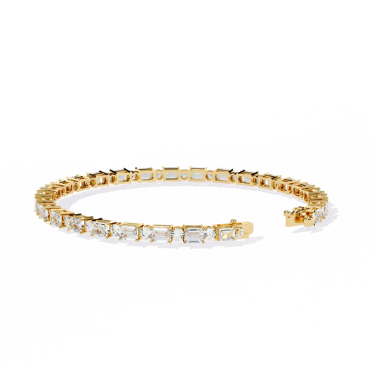 Lab Grown Diamond Bracelet Round Stone (5.10ct) In 14K Gold