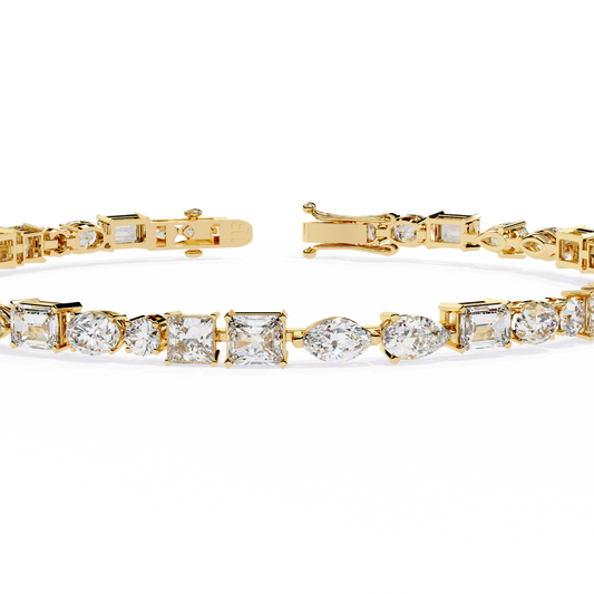 Lab Grown Diamond Bracelet Round Stone (4.51ct) In 14K Gold