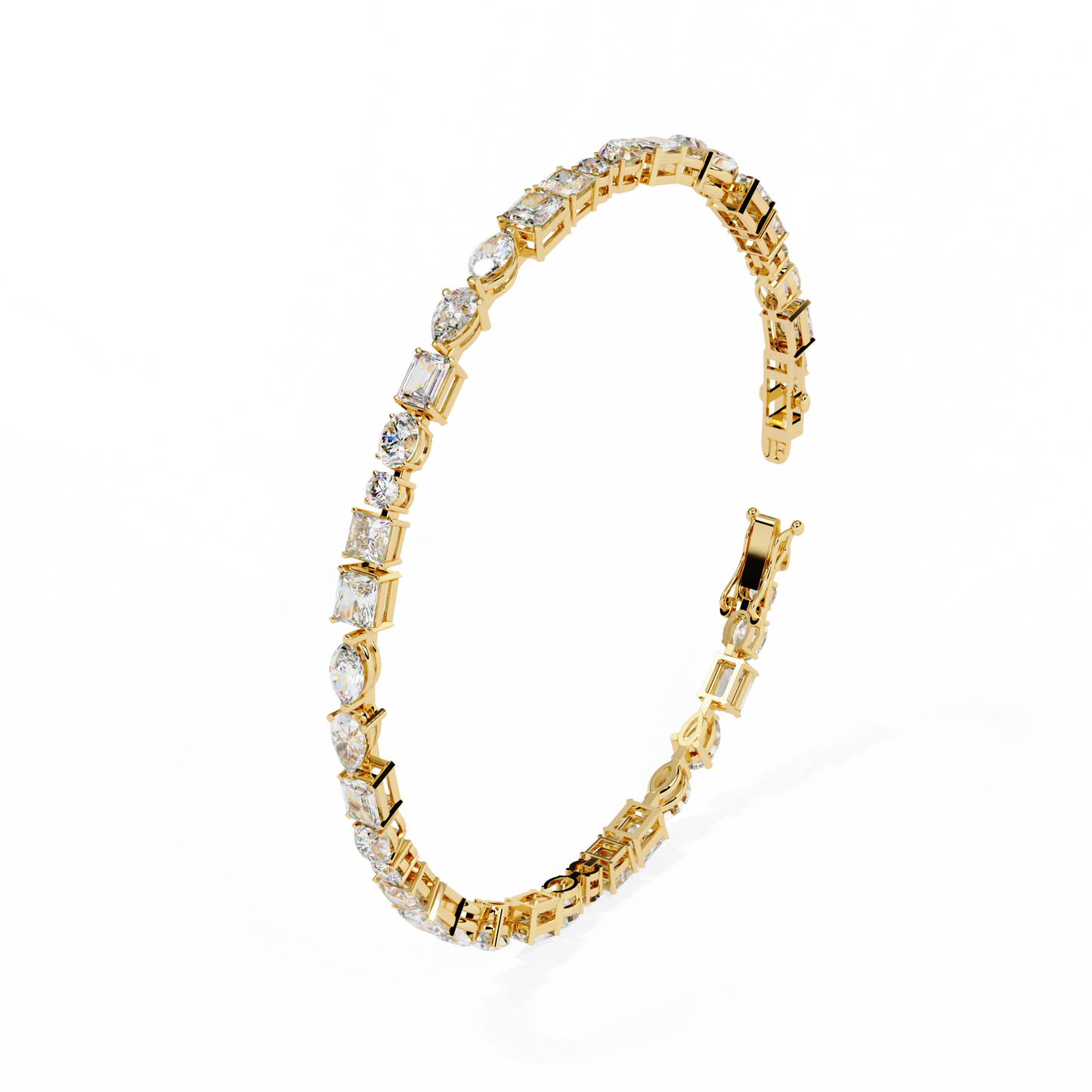 Lab Grown Diamond Bracelet Round Stone (4.51ct) In 14K Gold