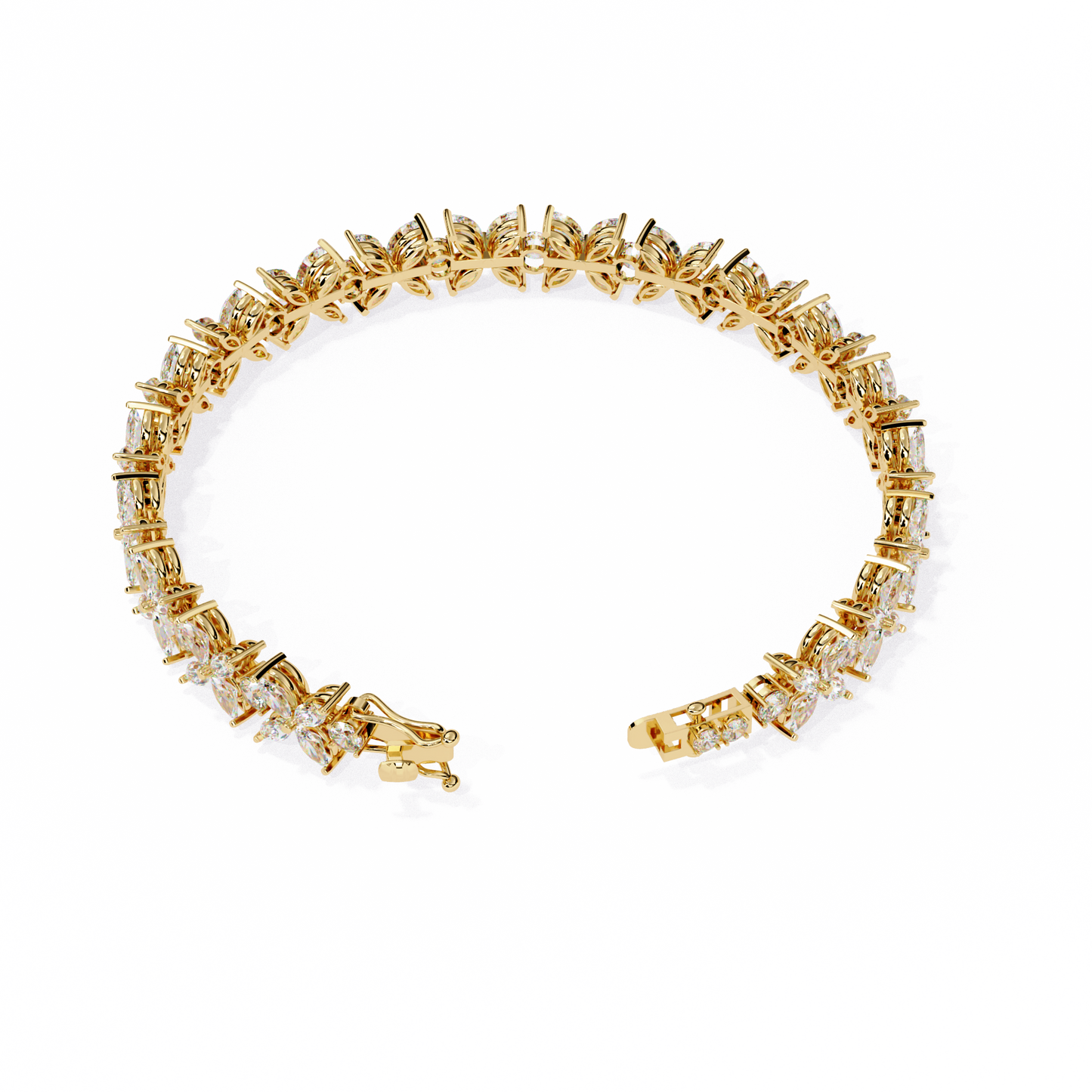 Lab Grown Diamond Bracelet Round Stone (6.34ct ) In 14K Gold