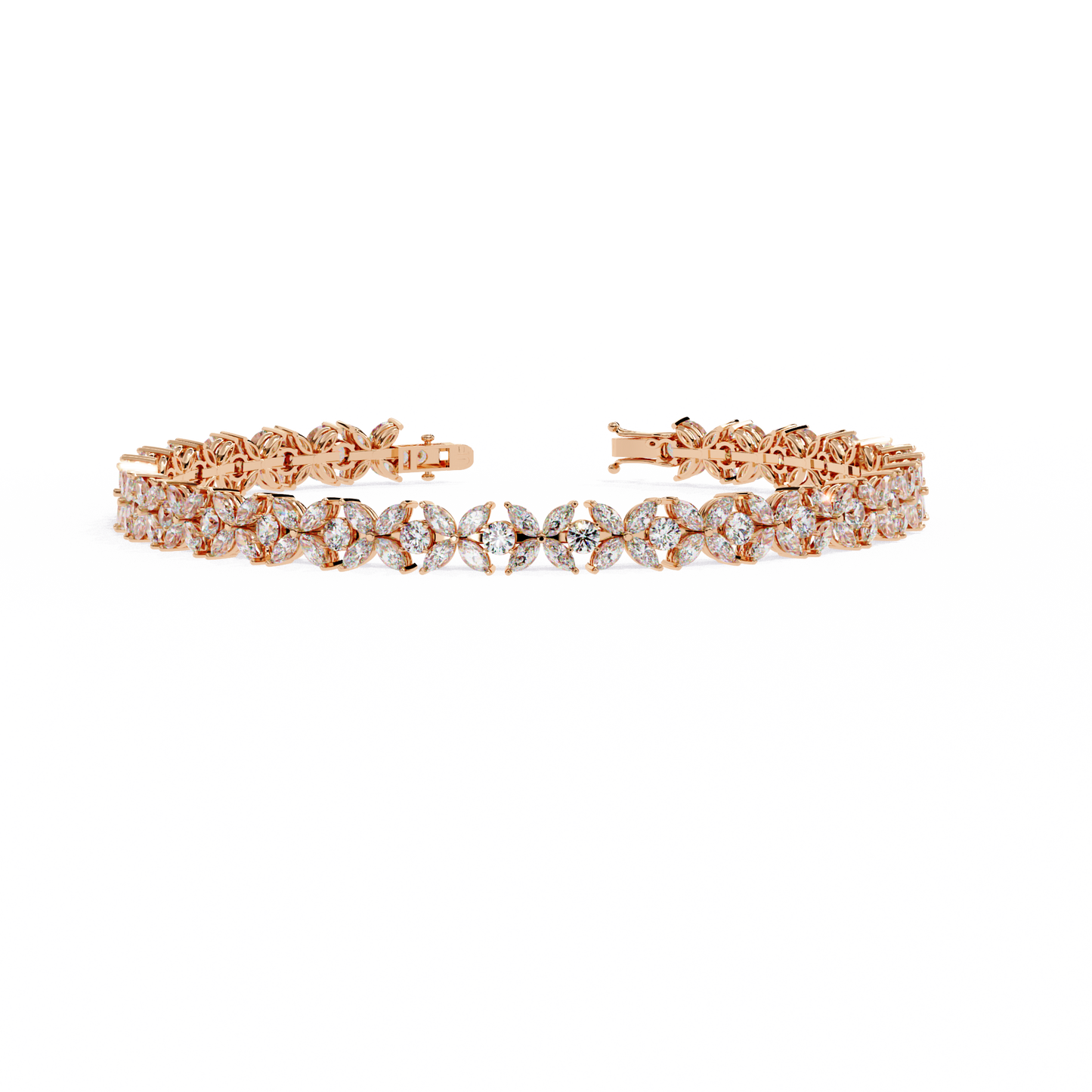 Lab Grown Diamond Bracelet Round Stone (6.34ct ) In 14K Gold