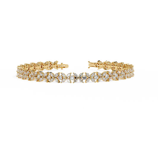 Lab Grown Diamond Bracelet Round Stone (6.34ct ) In 14K Gold