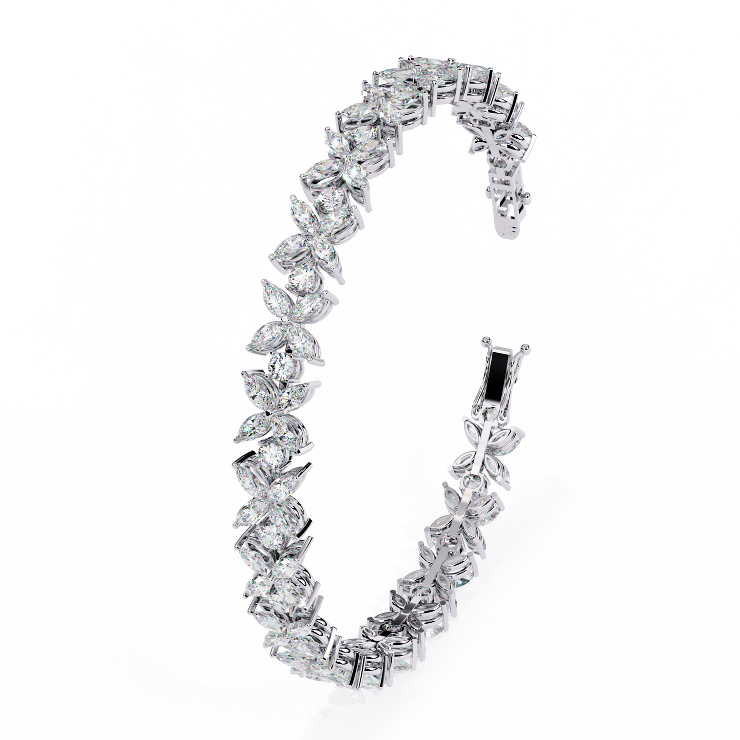 Lab Grown Diamond Bracelet Round Stone (6.34ct ) In 14K Gold
