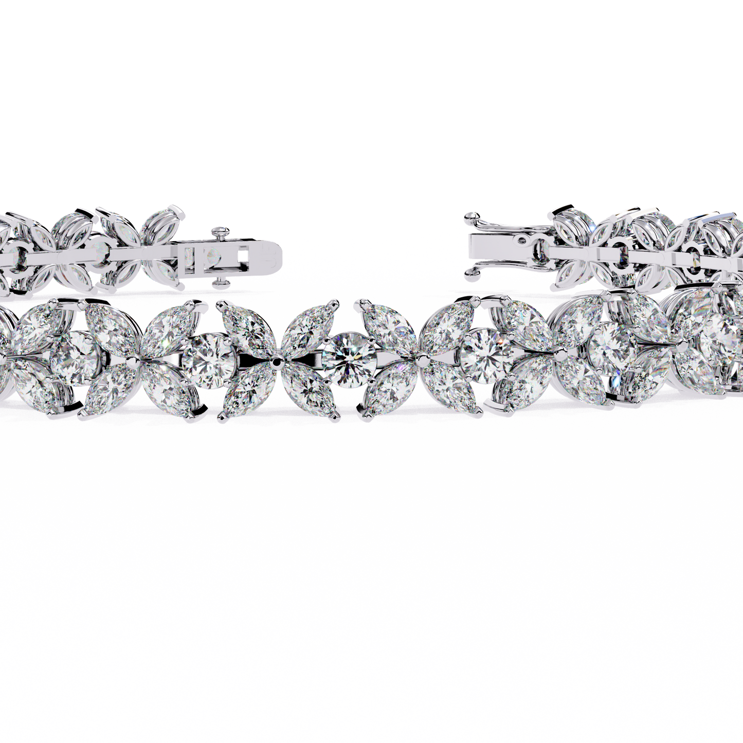 Lab Grown Diamond Bracelet Round Stone (6.34ct ) In 14K Gold