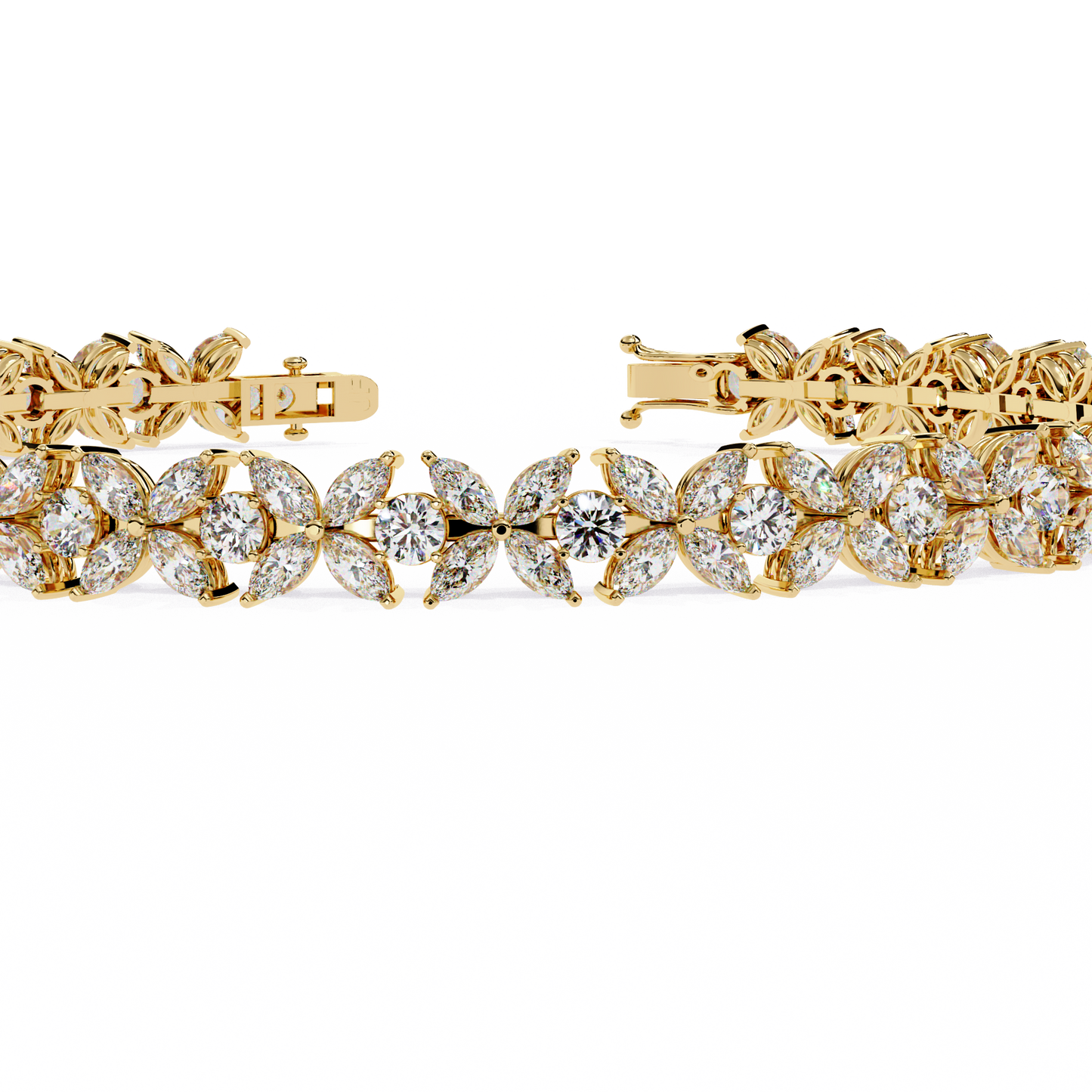Lab Grown Diamond Bracelet Round Stone (6.34ct ) In 14K Gold