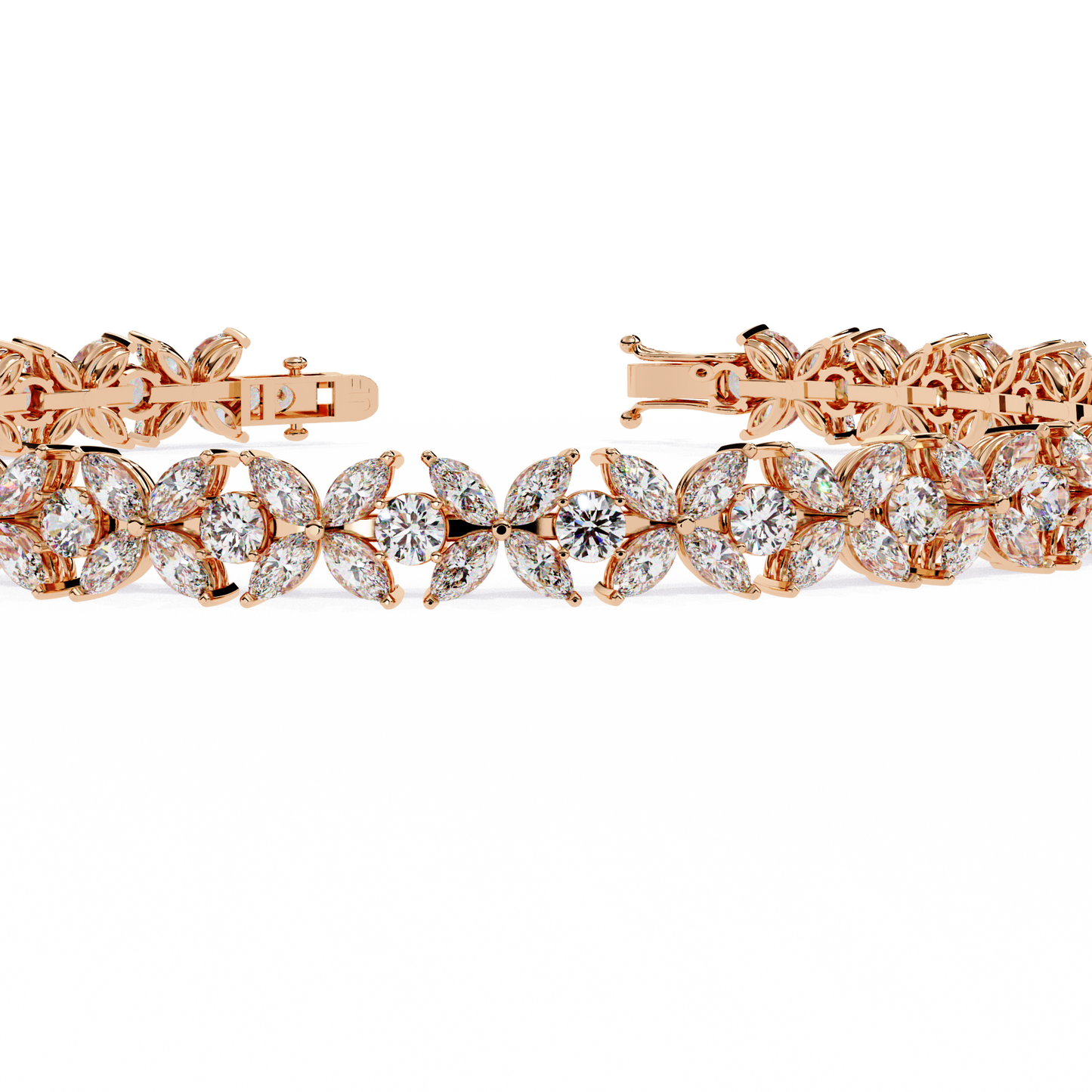 Lab Grown Diamond Bracelet Round Stone (6.34ct ) In 14K Gold