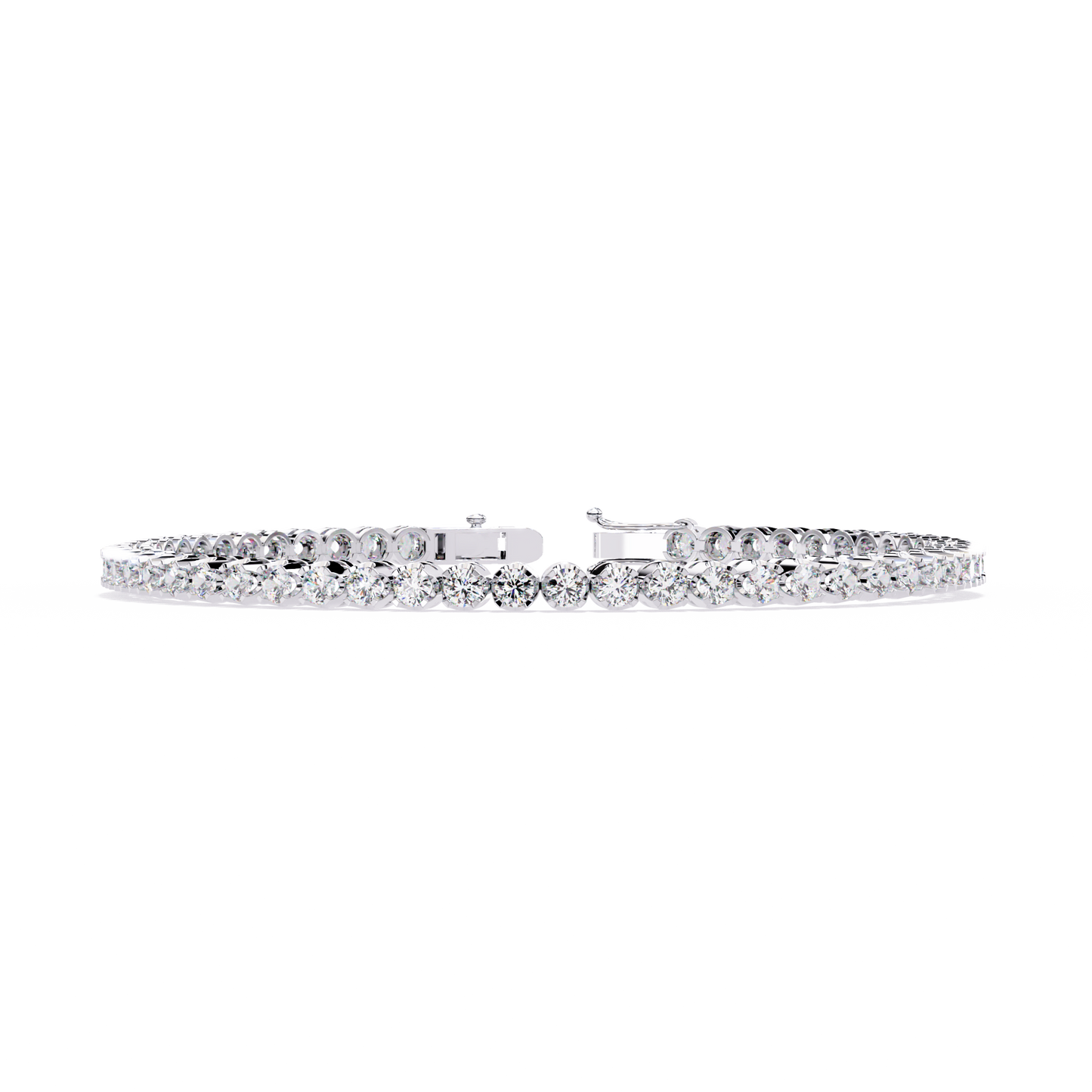 Lab Grown Diamond Bracelet Round  Stone (2.61ct ) In 14K Gold