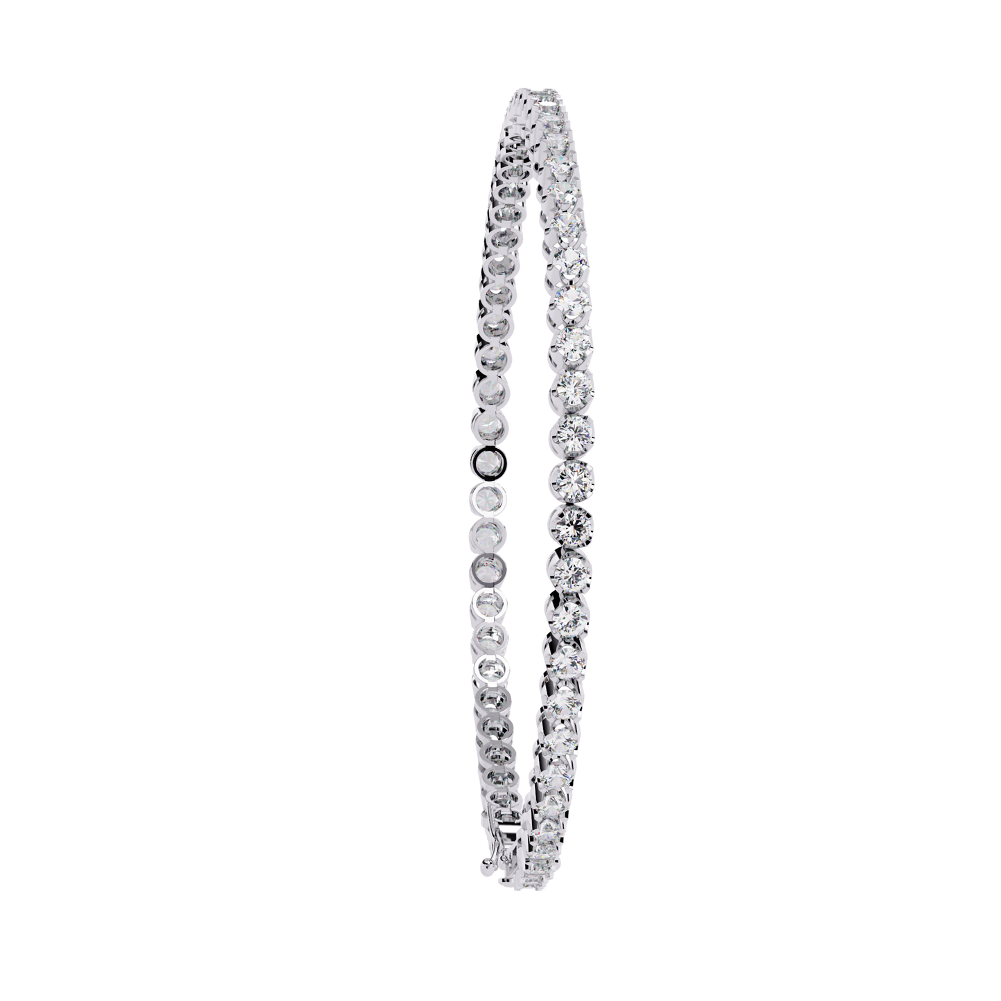 Lab Grown Diamond Bracelet Round  Stone (2.61ct ) In 14K Gold