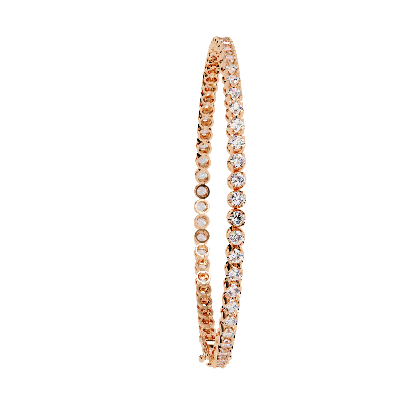 Lab Grown Diamond Bracelet Round  Stone (2.61ct ) In 14K Gold