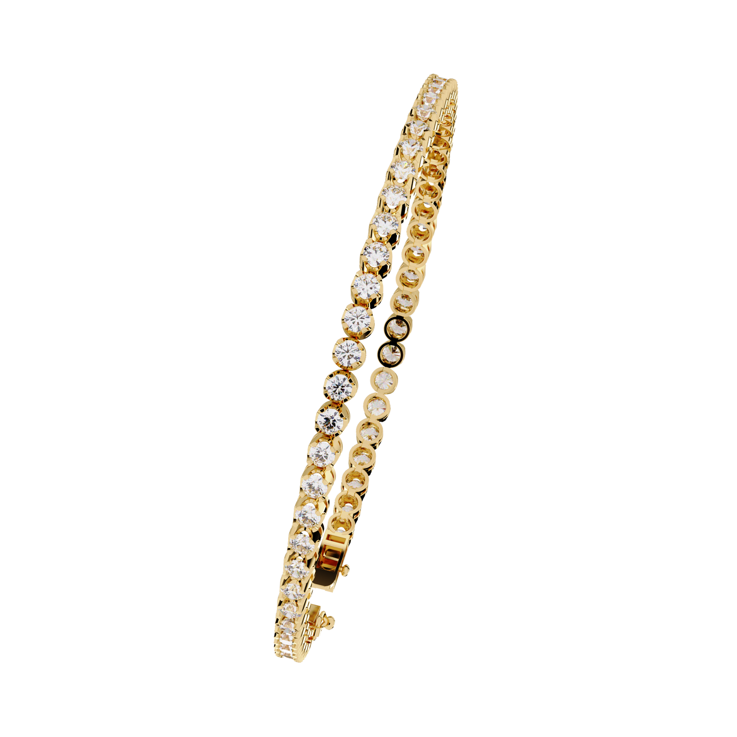 Lab Grown Diamond Bracelet Round  Stone (2.61ct ) In 14K Gold