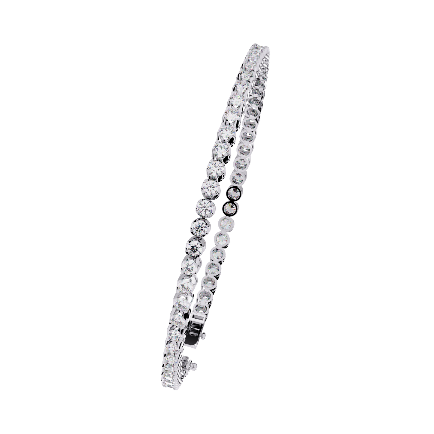 Lab Grown Diamond Bracelet Round  Stone (2.61ct ) In 14K Gold