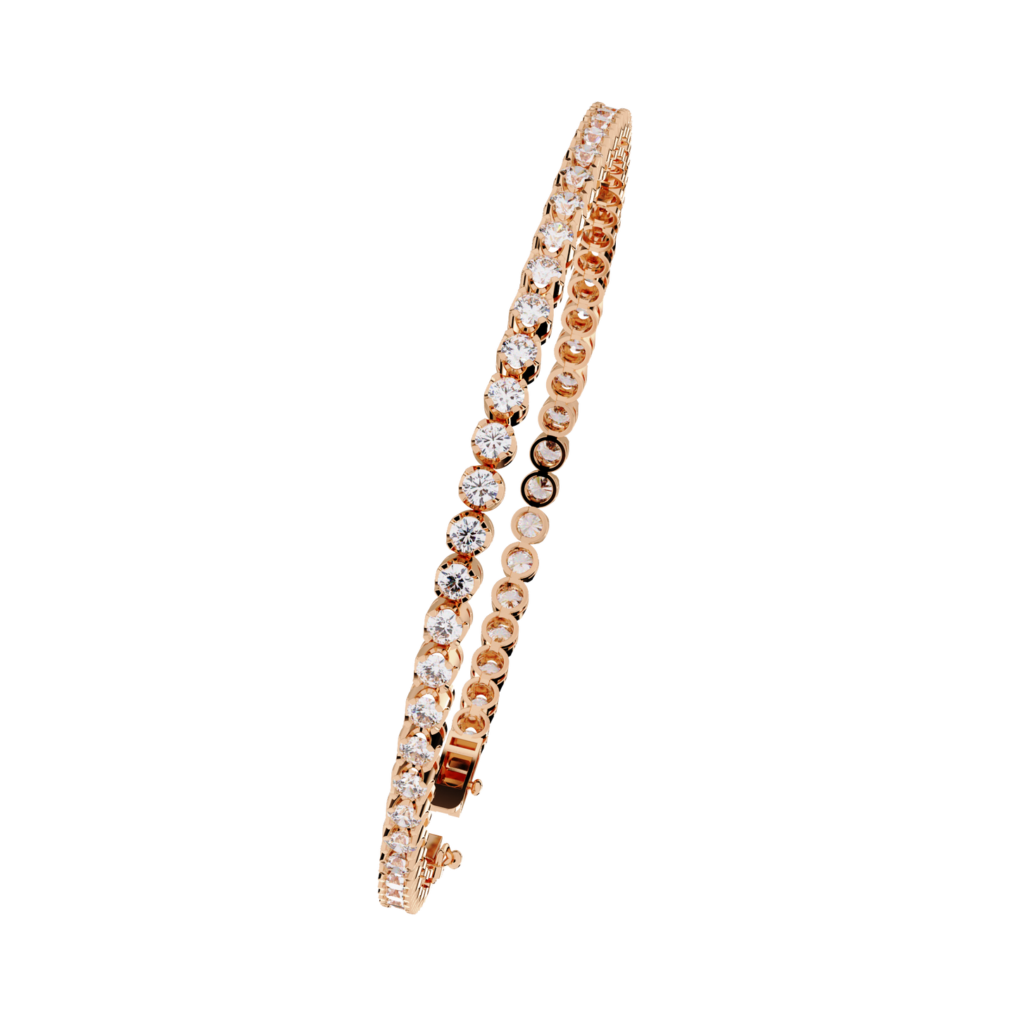 Lab Grown Diamond Bracelet Round  Stone (2.61ct ) In 14K Gold