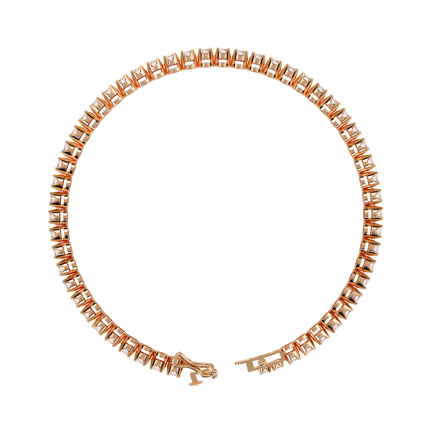 Lab Grown Diamond Bracelet Round  Stone (2.61ct ) In 14K Gold