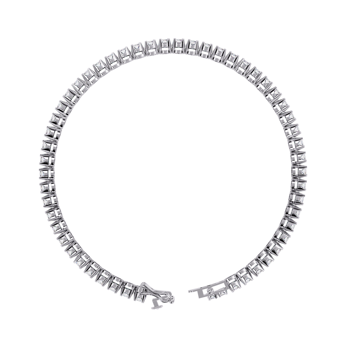 Lab Grown Diamond Bracelet Round  Stone (2.61ct ) In 14K Gold