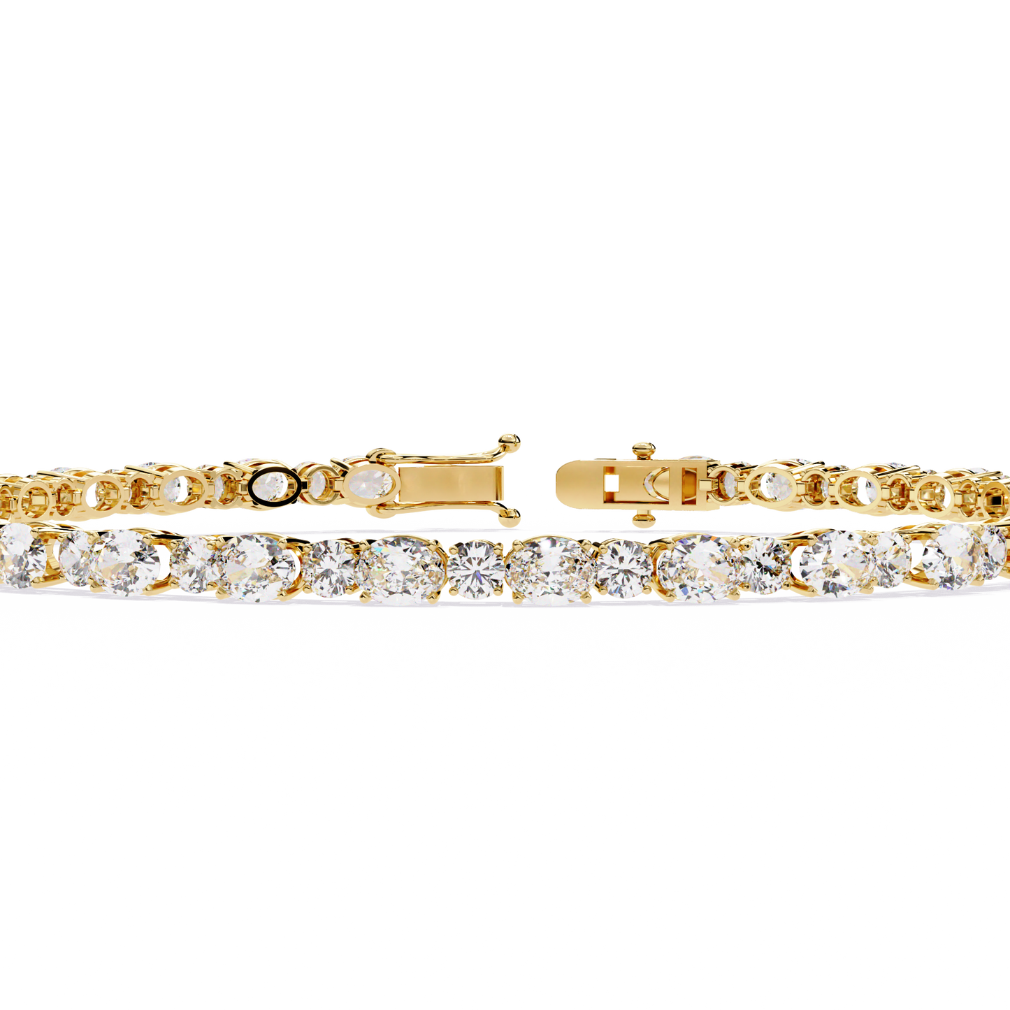 Lab Grown Diamond Bracelet Oval Stone (4.64ct ) In 14K Gold
