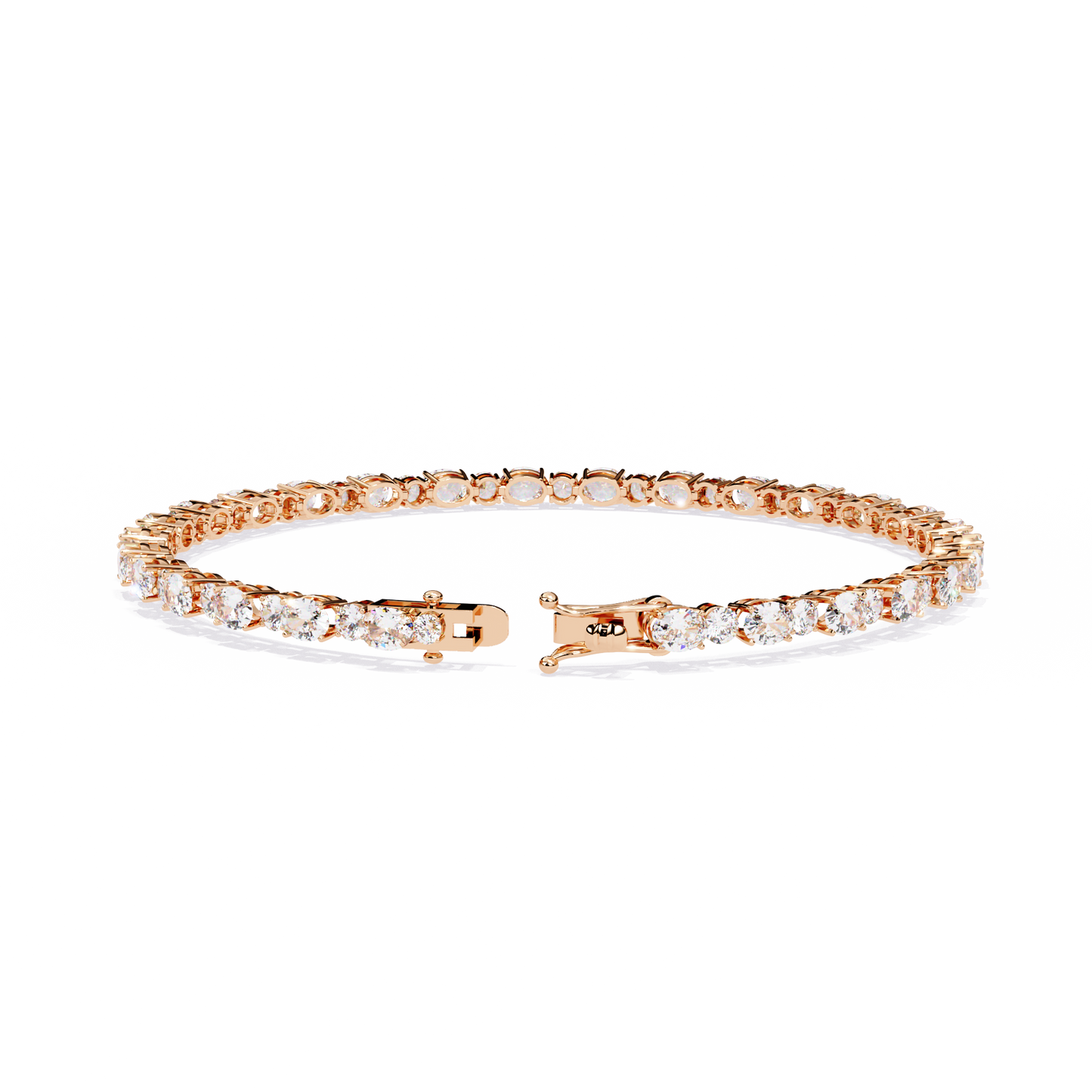 Lab Grown Diamond Bracelet Oval Stone (4.64ct ) In 14K Gold