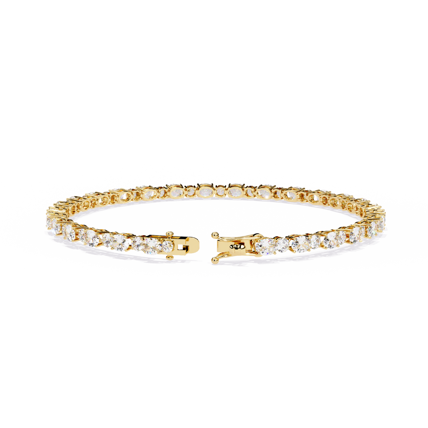 Lab Grown Diamond Bracelet Oval Stone (4.64ct ) In 14K Gold